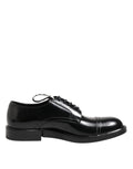 Dolce & Gabbana Zwarte Leren Jurk Schoenen met Vetersluiting voor Heren