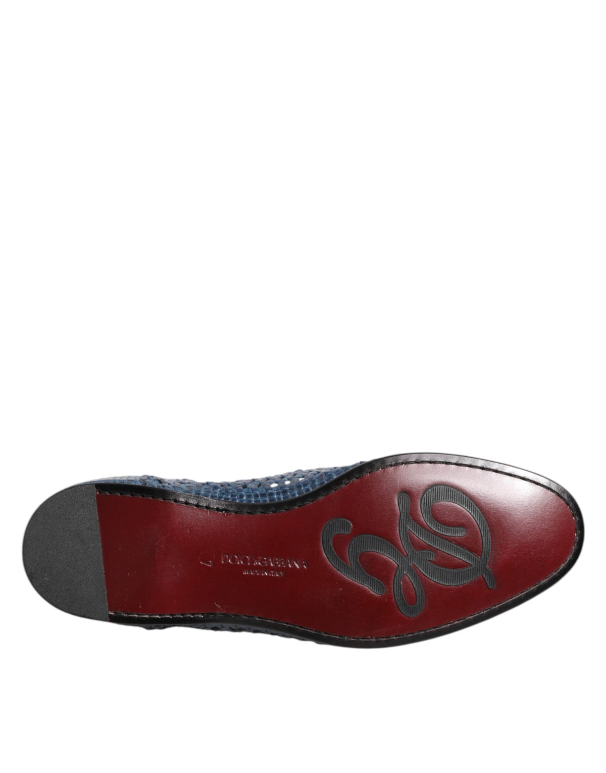Dolce & Gabbana Blauwe Geweven Leren Instappers