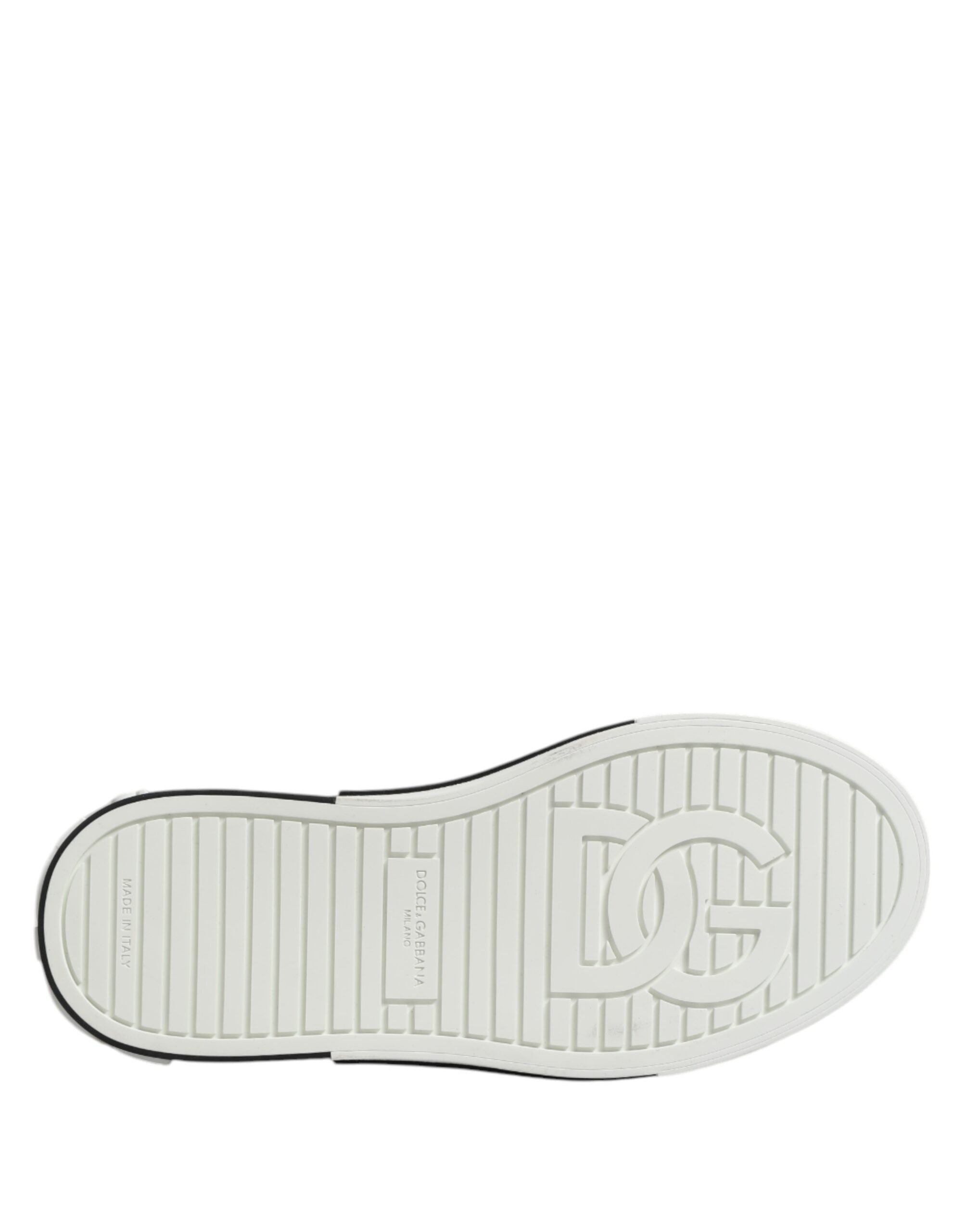 Dolce & Gabbana Weiß gepunktet Leder Slip On Männer Turnschuhe Schuhe