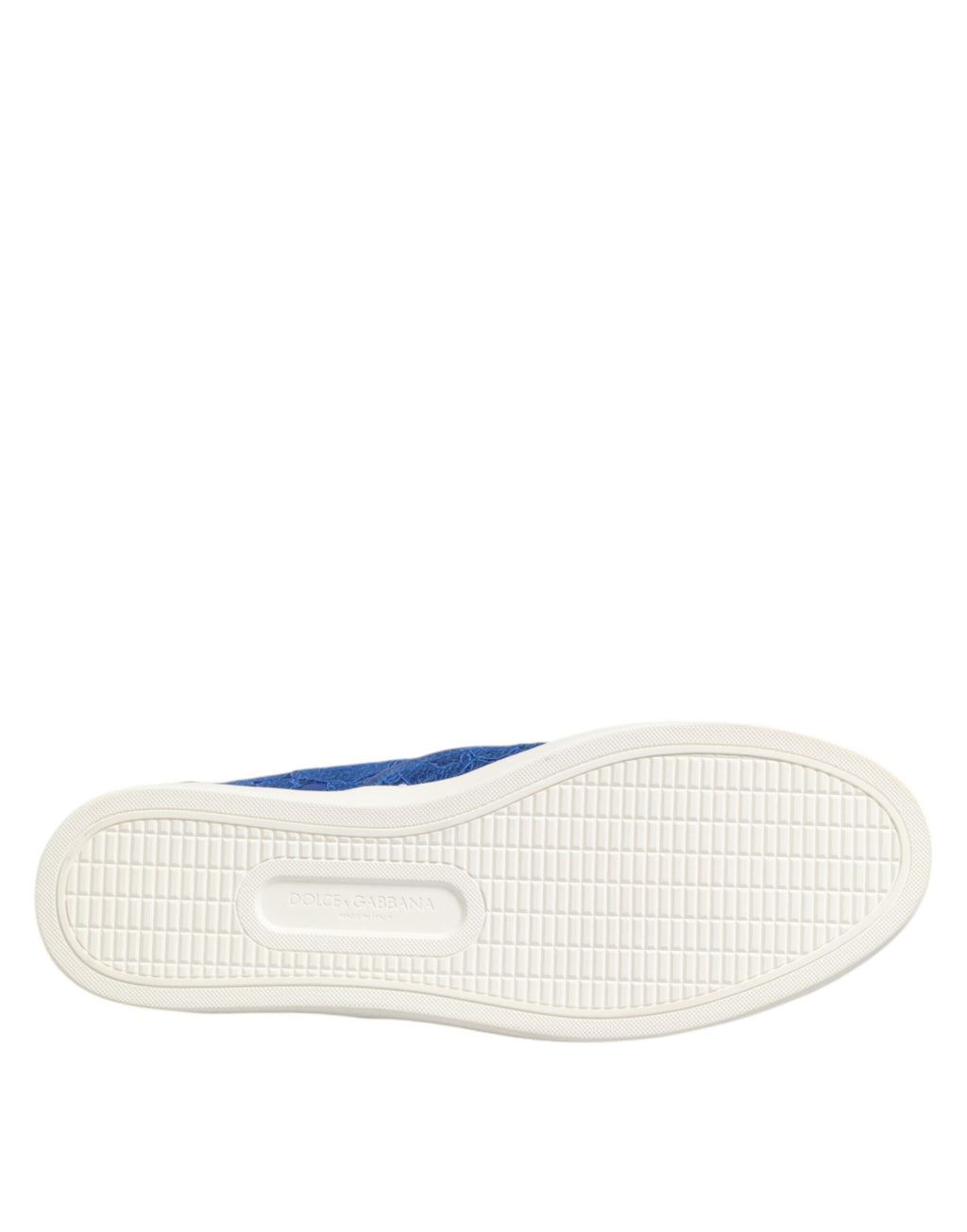 Dolce & Gabbana Blaue Leder Spitze Slip On Sneaker Schuhe