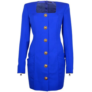Balmain Blaues Kleid aus Wolle