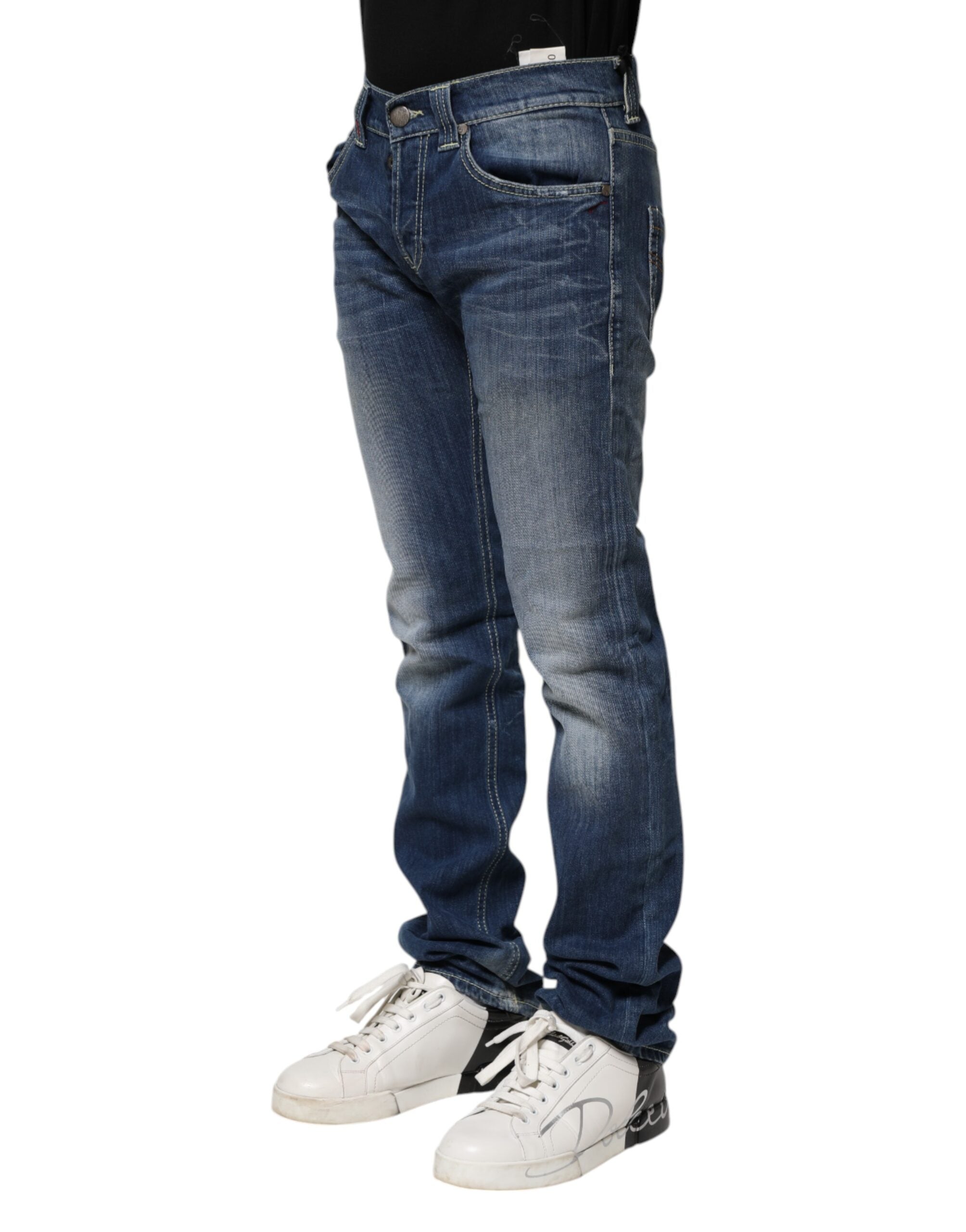 Dondup Blau gewaschene Skinny Fit Casual Herren Denim Jeans
