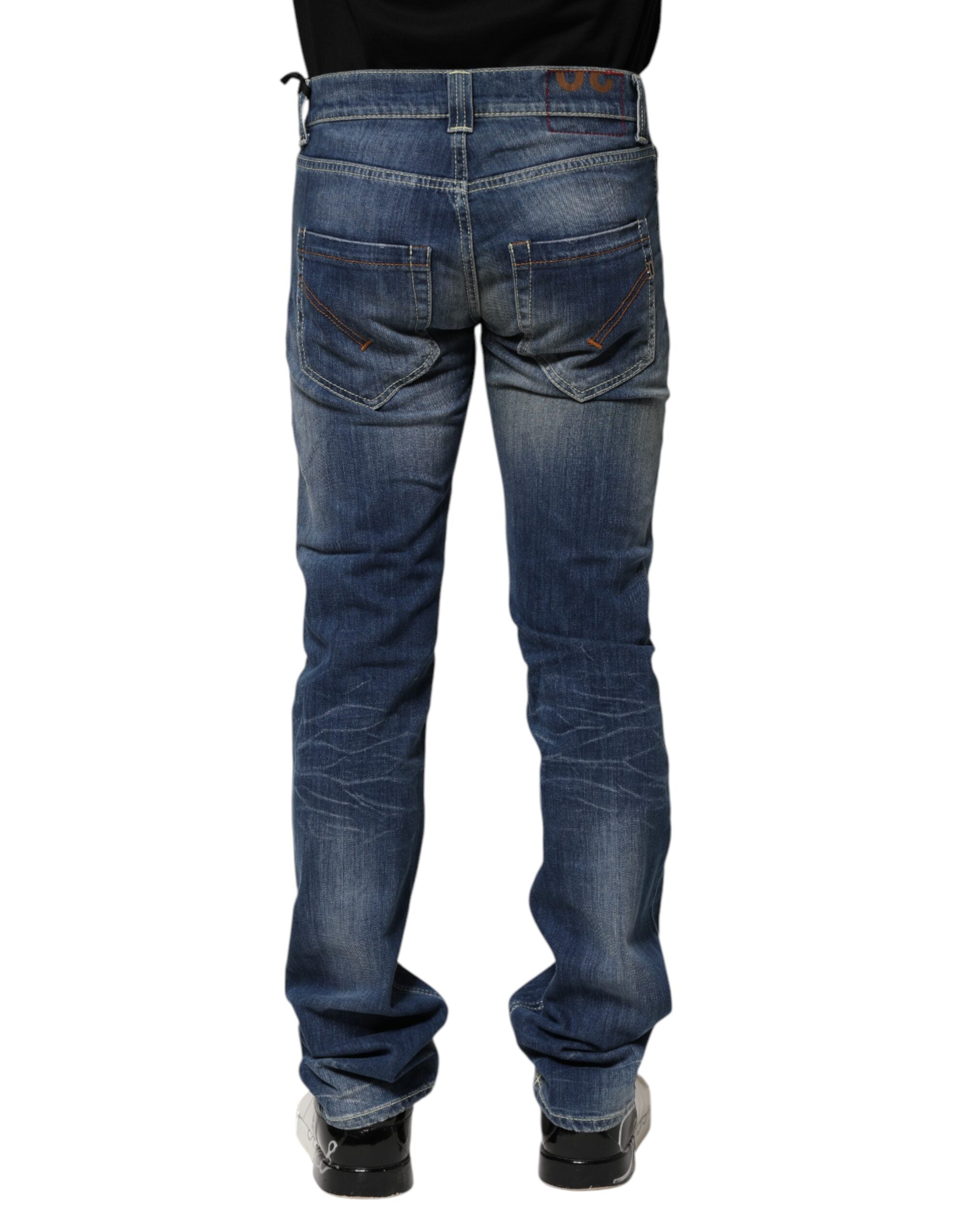 Dondup Blau gewaschene Skinny Fit Casual Herren Denim Jeans