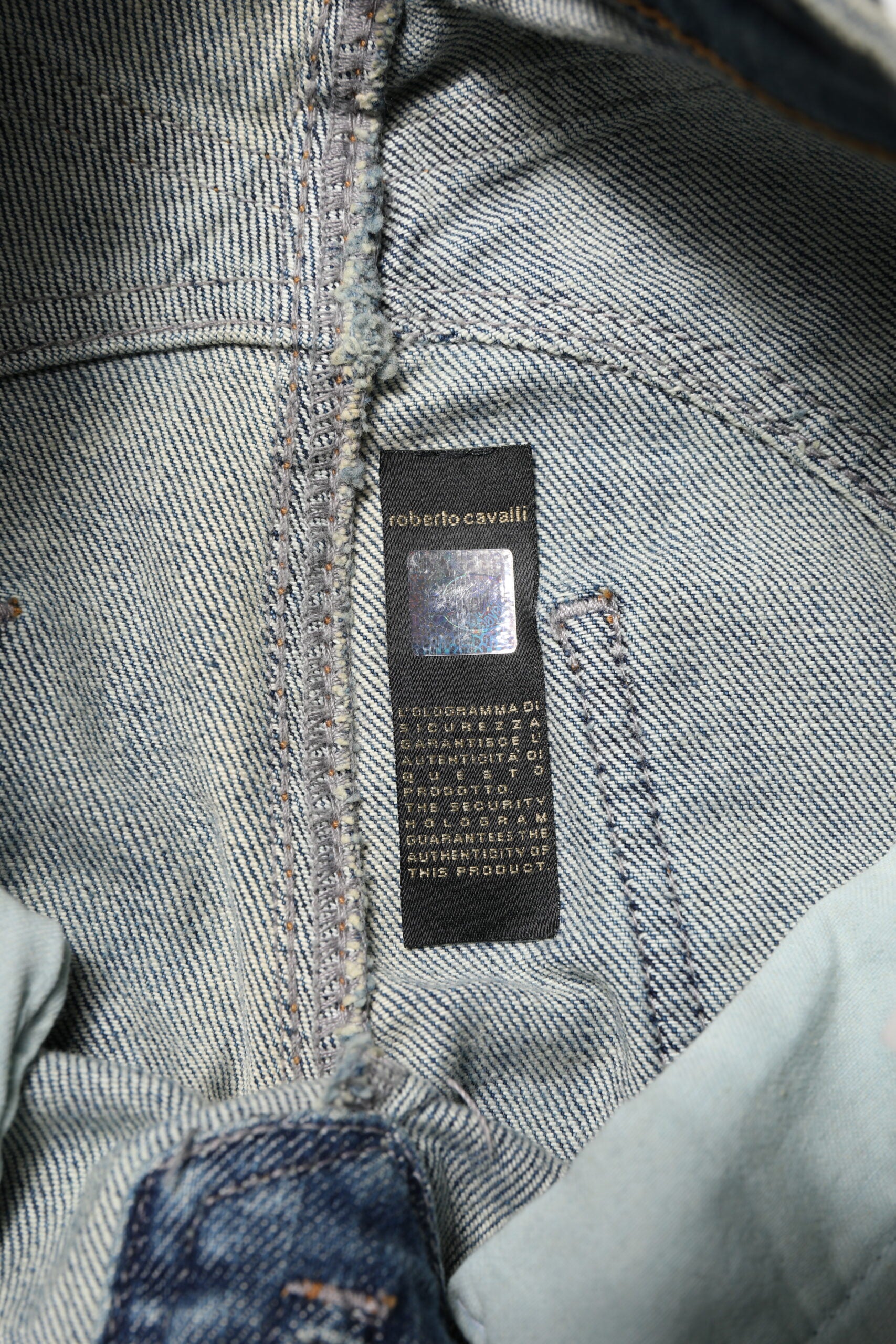Just Cavalli Blau gewaschene Straight Fit Herren Denim Jeans