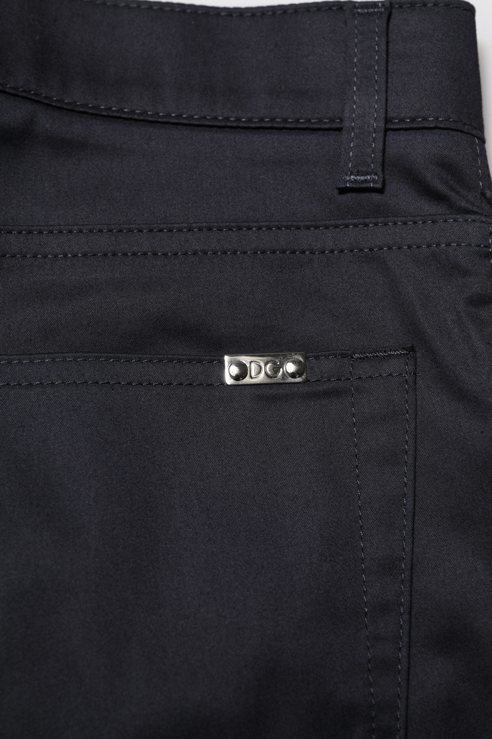 Dolce & Gabbana Schwarze Skinny-Hose mit mittlerer Taille aus Baumwolle