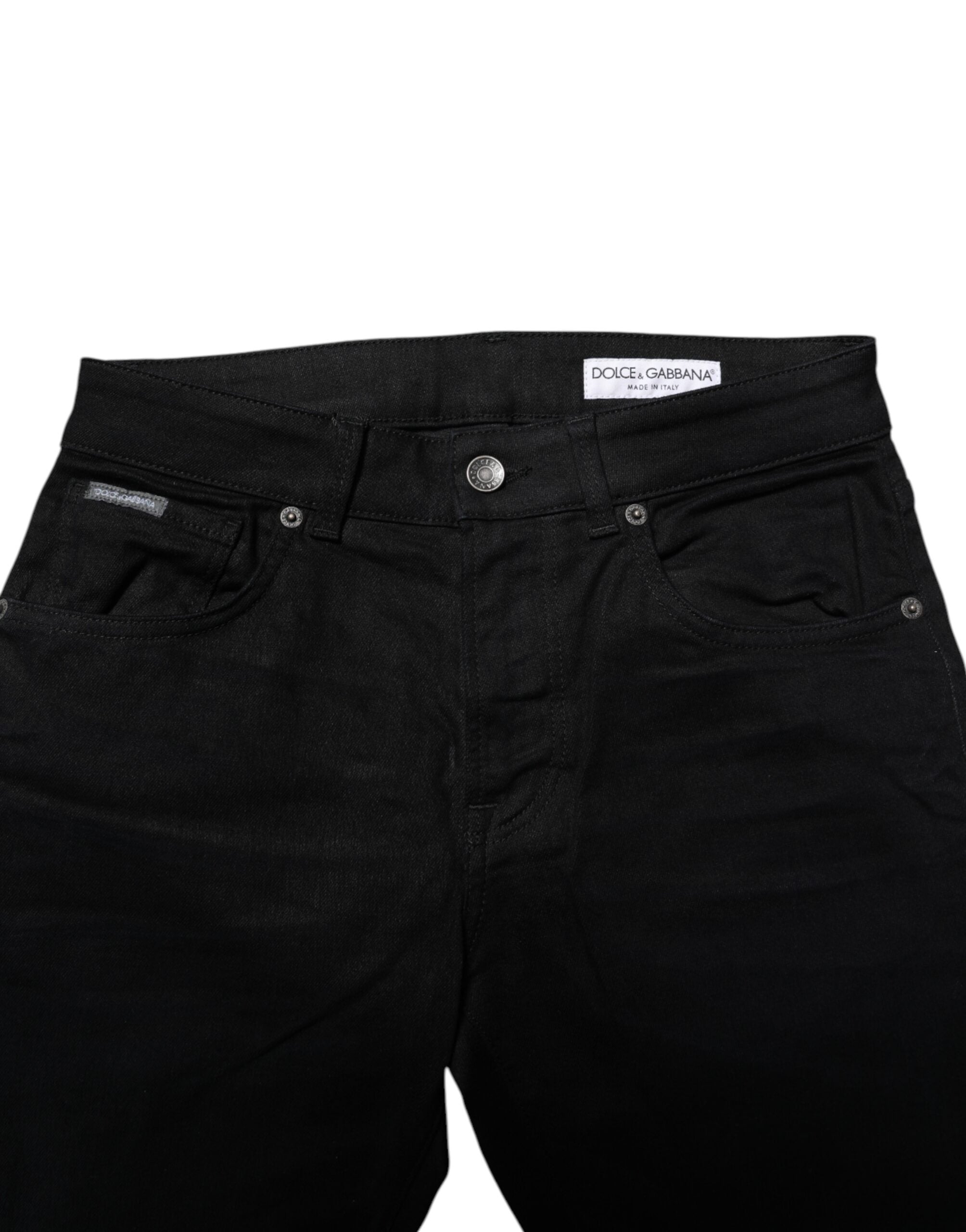 Dolce & Gabbana Schwarze Skinny-Denim-Jeans aus Baumwolle