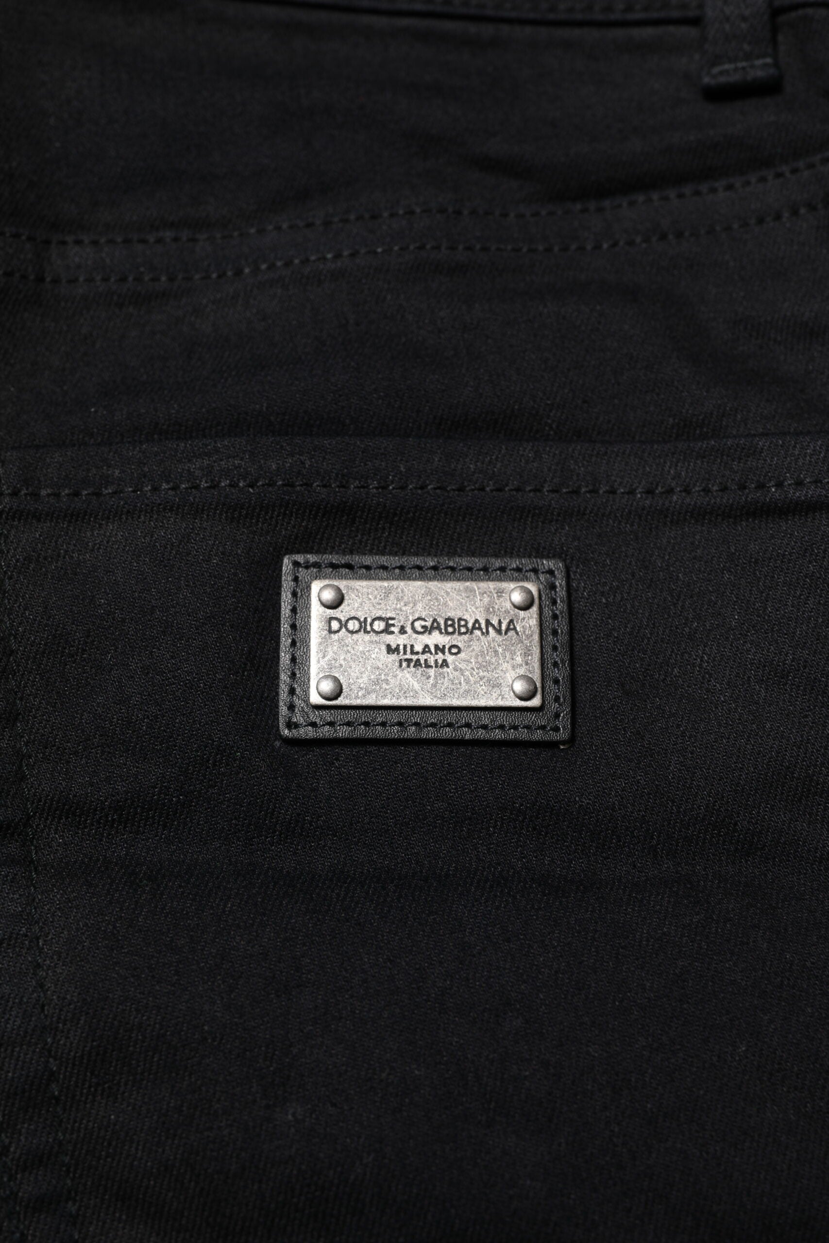 Dolce & Gabbana Schwarze Skinny-Denim-Jeans aus Baumwolle
