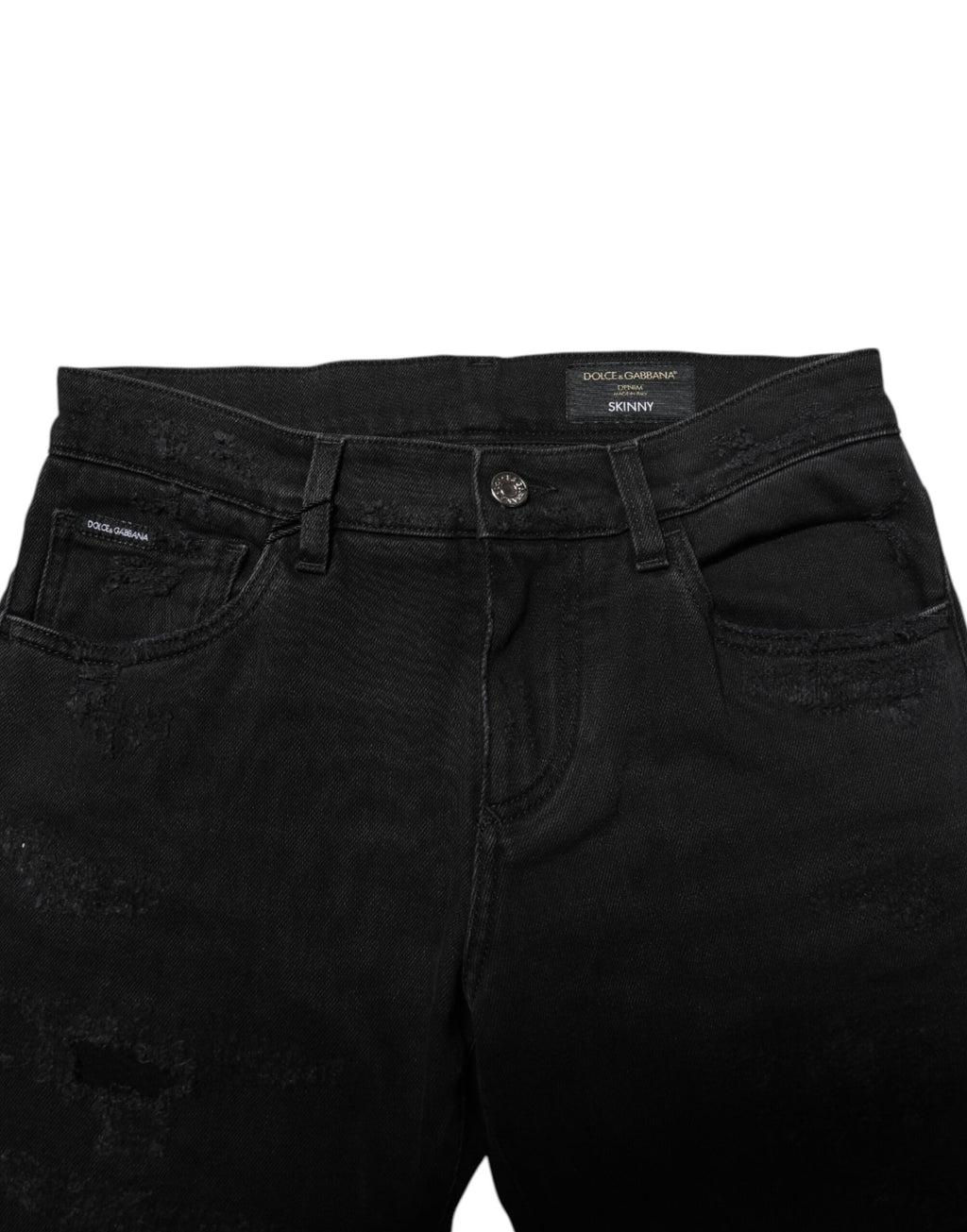 Dolce & Gabbana Schwarz Baumwolle Skinny Männer Denim Jeans