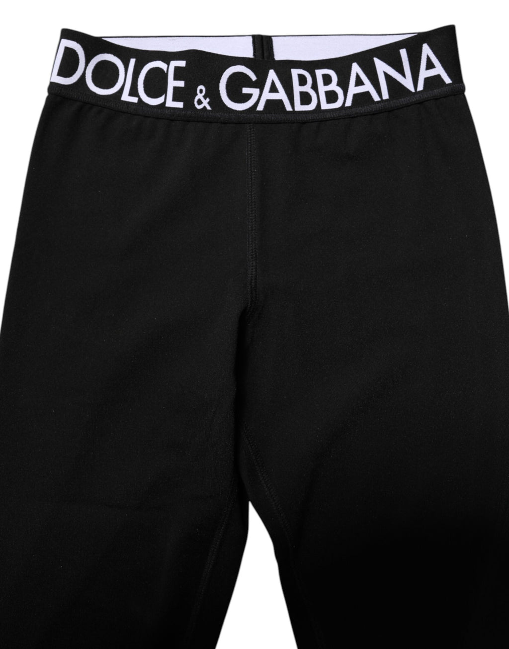 Dolce & Gabbana Schwarz Silber Nylon Skinny Männer Leggings Hosen