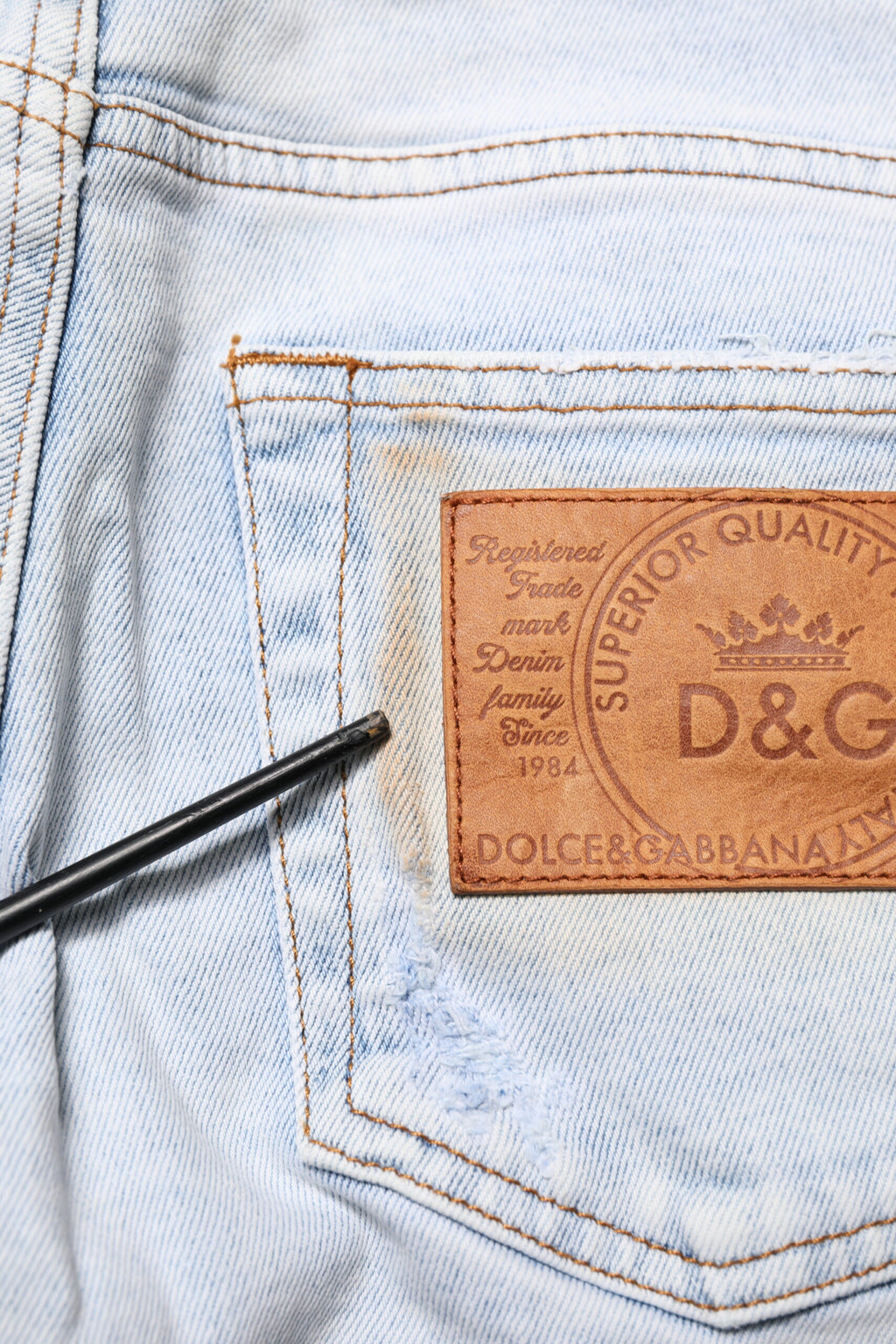 Dolce & Gabbana Hellblaue zerfledderte Skinny Denim Jeans