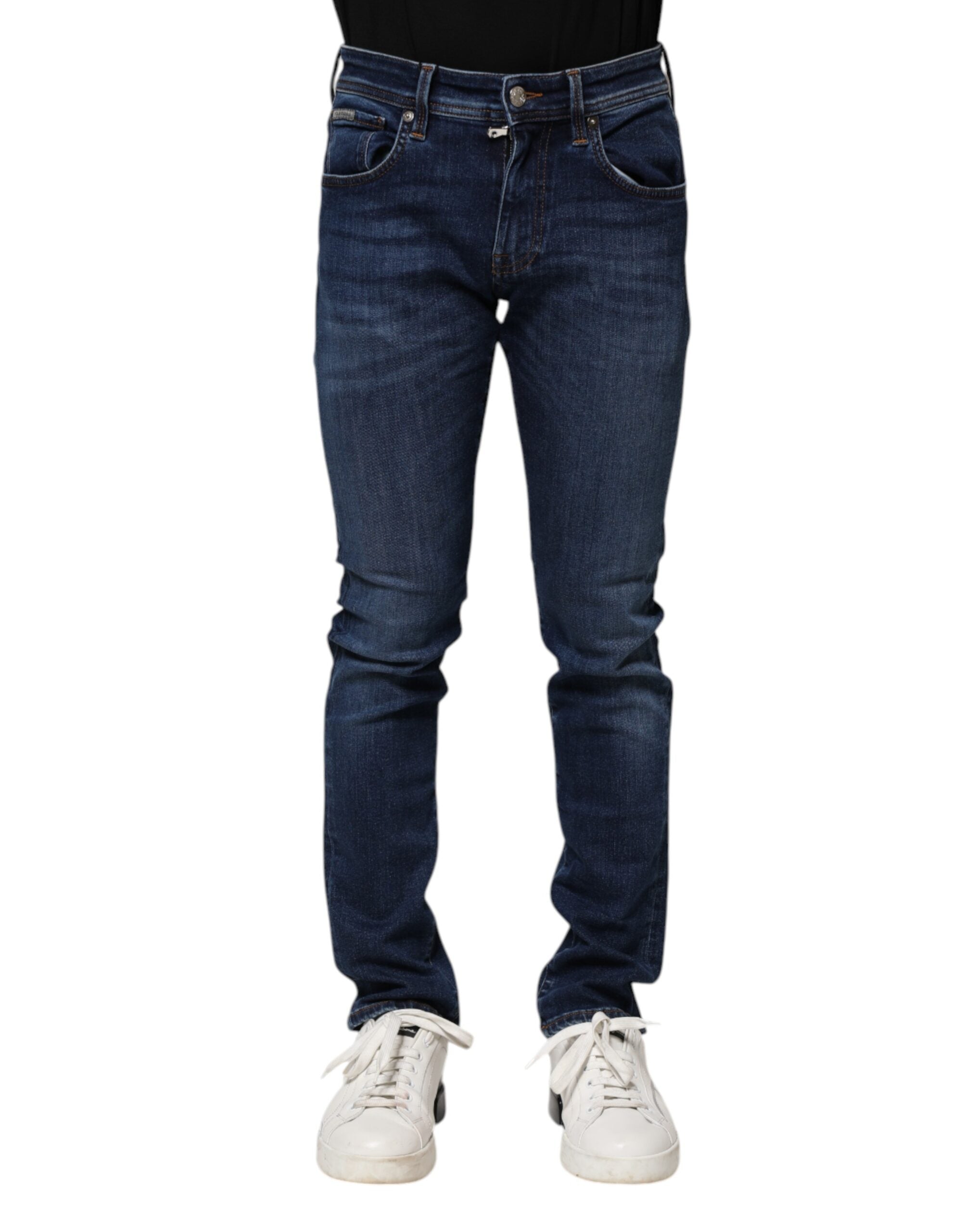 Dolce & Gabbana Dunkelblaue Skinny Denim Jeans aus Baumwolle