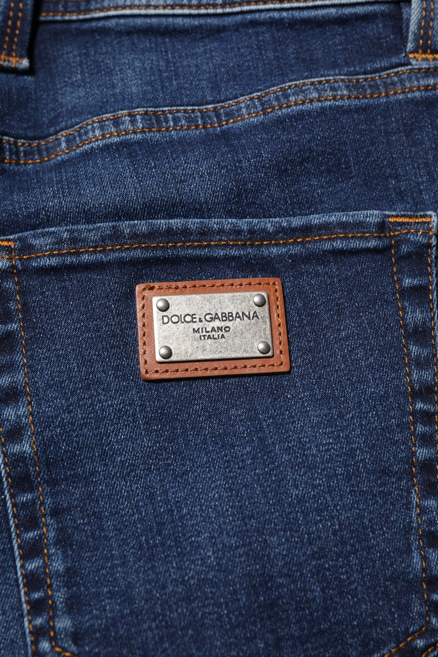 Dolce & Gabbana Dunkelblaue Skinny Denim Jeans aus Baumwolle
