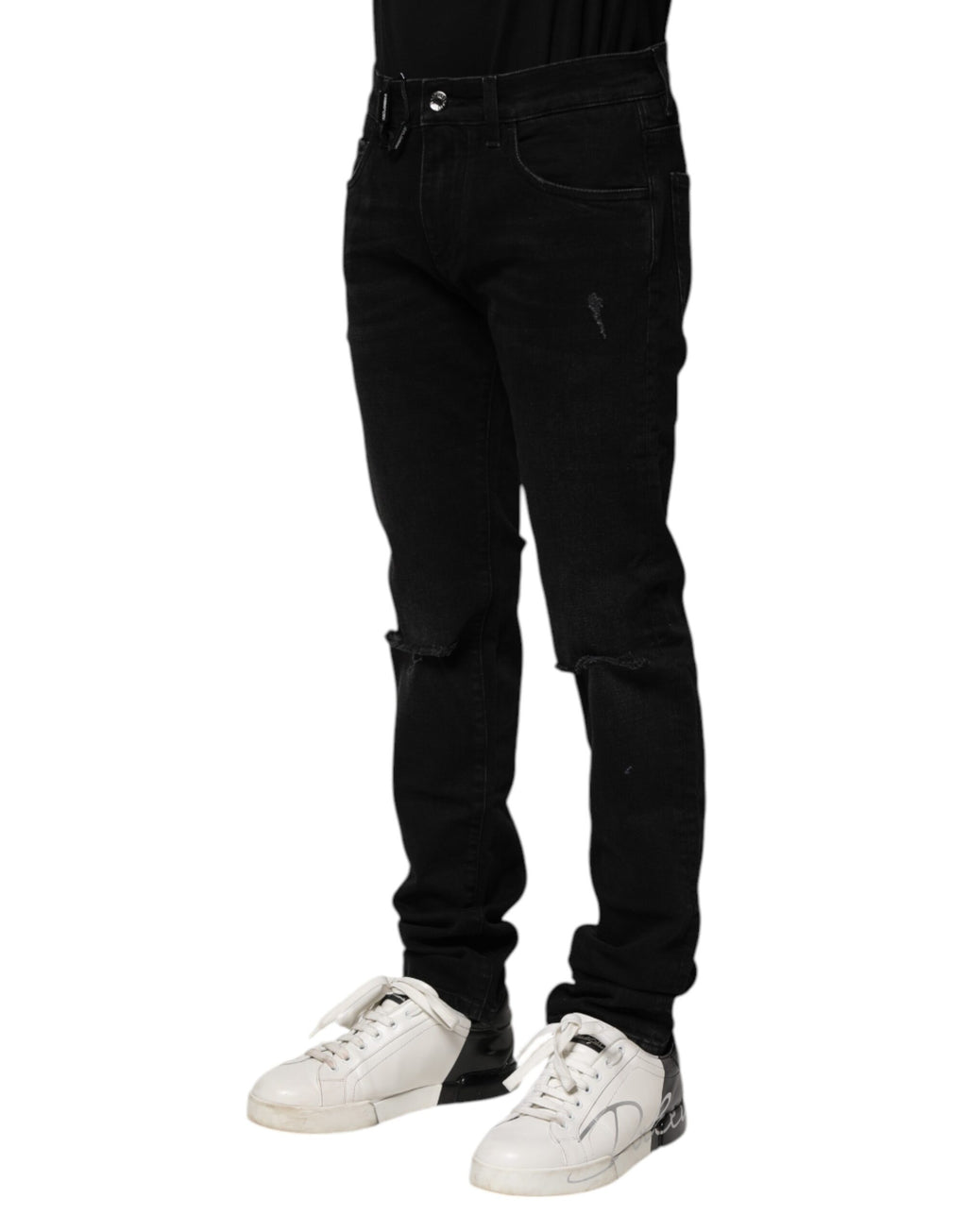 Dolce & Gabbana Schwarz Baumwolle Skinny Männer Denim Jeans