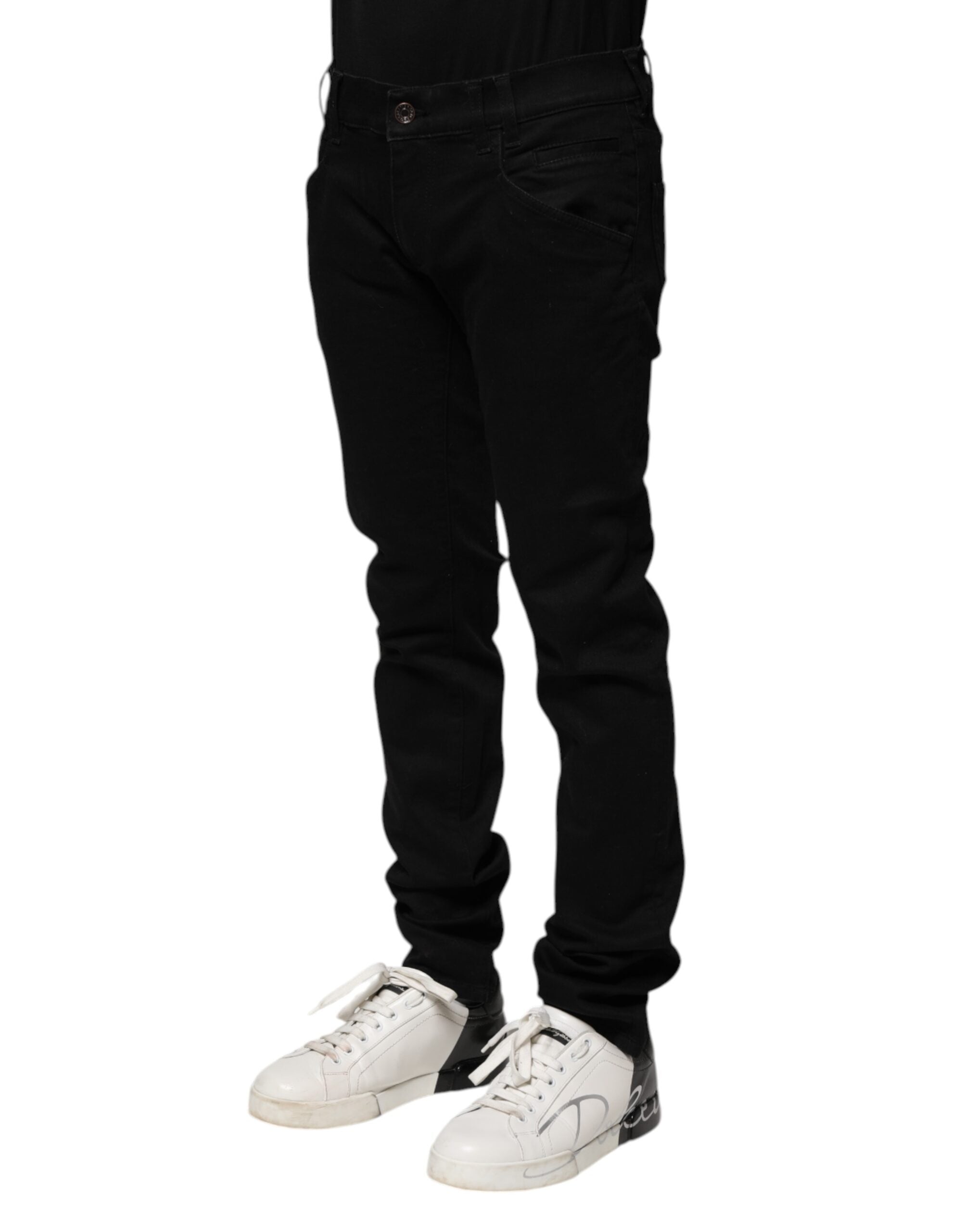 Dolce & Gabbana Schwarz Baumwolle Skinny Männer Denim Jeans