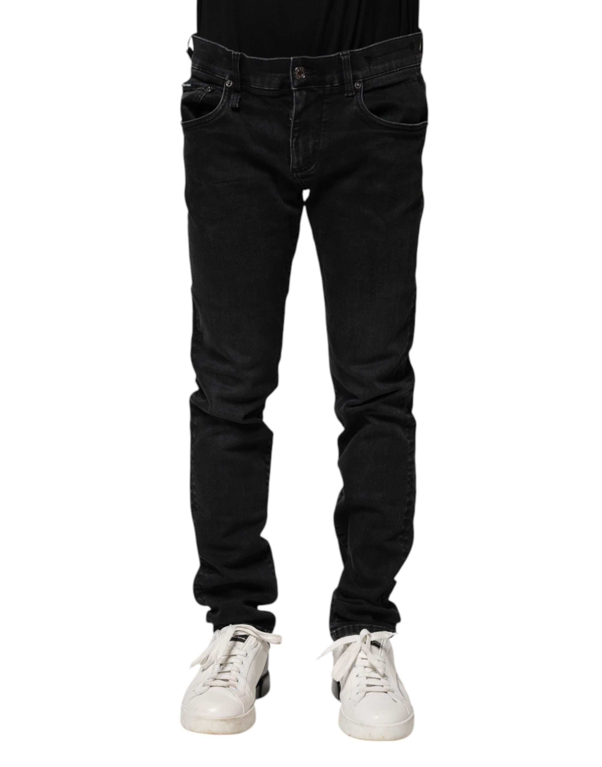 Dolce & Gabbana Schwarz Baumwolle Skinny Männer Denim Jeans