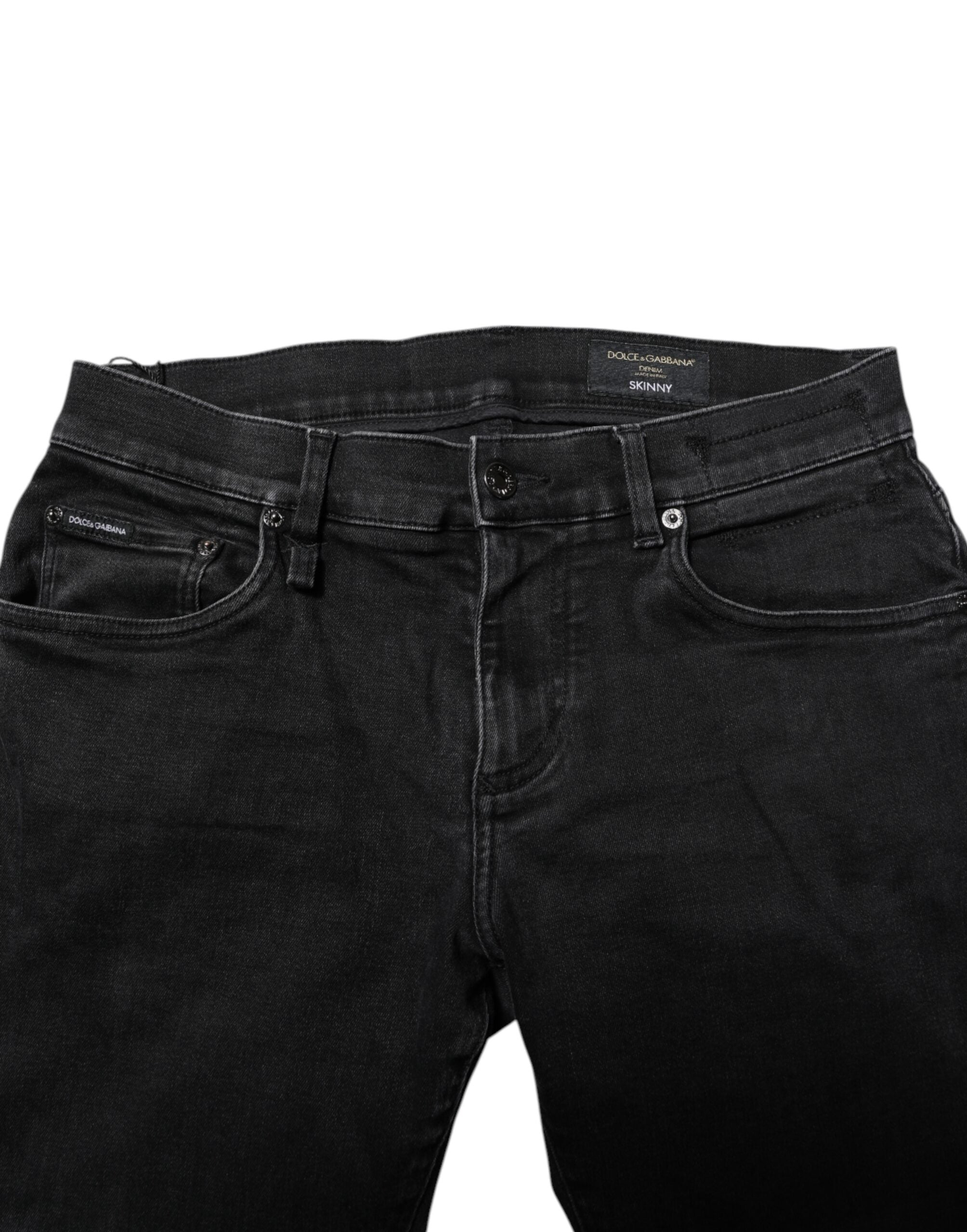 Dolce & Gabbana Schwarz Baumwolle Skinny Männer Denim Jeans