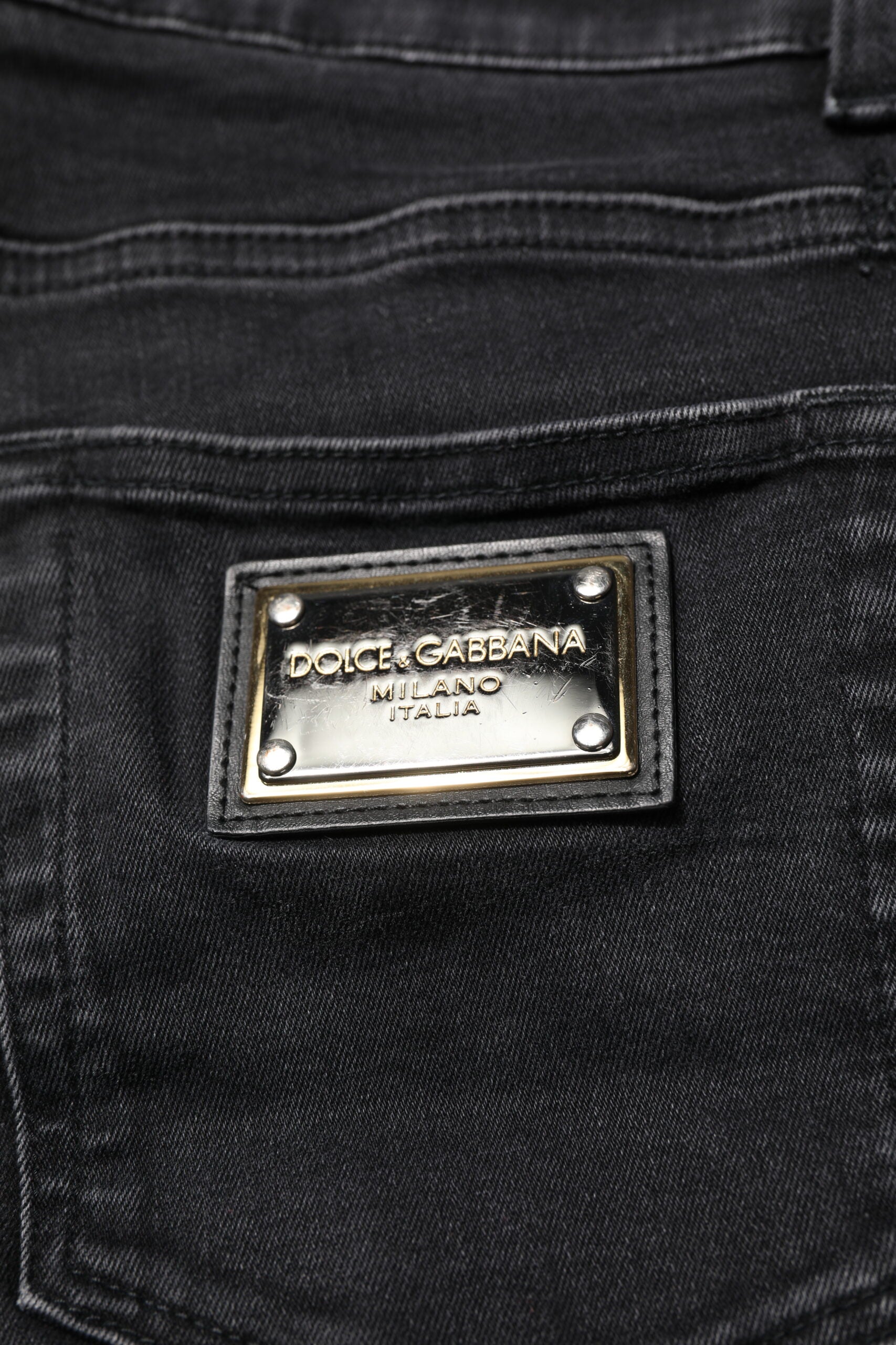 Dolce & Gabbana Schwarz Baumwolle Skinny Männer Denim Jeans