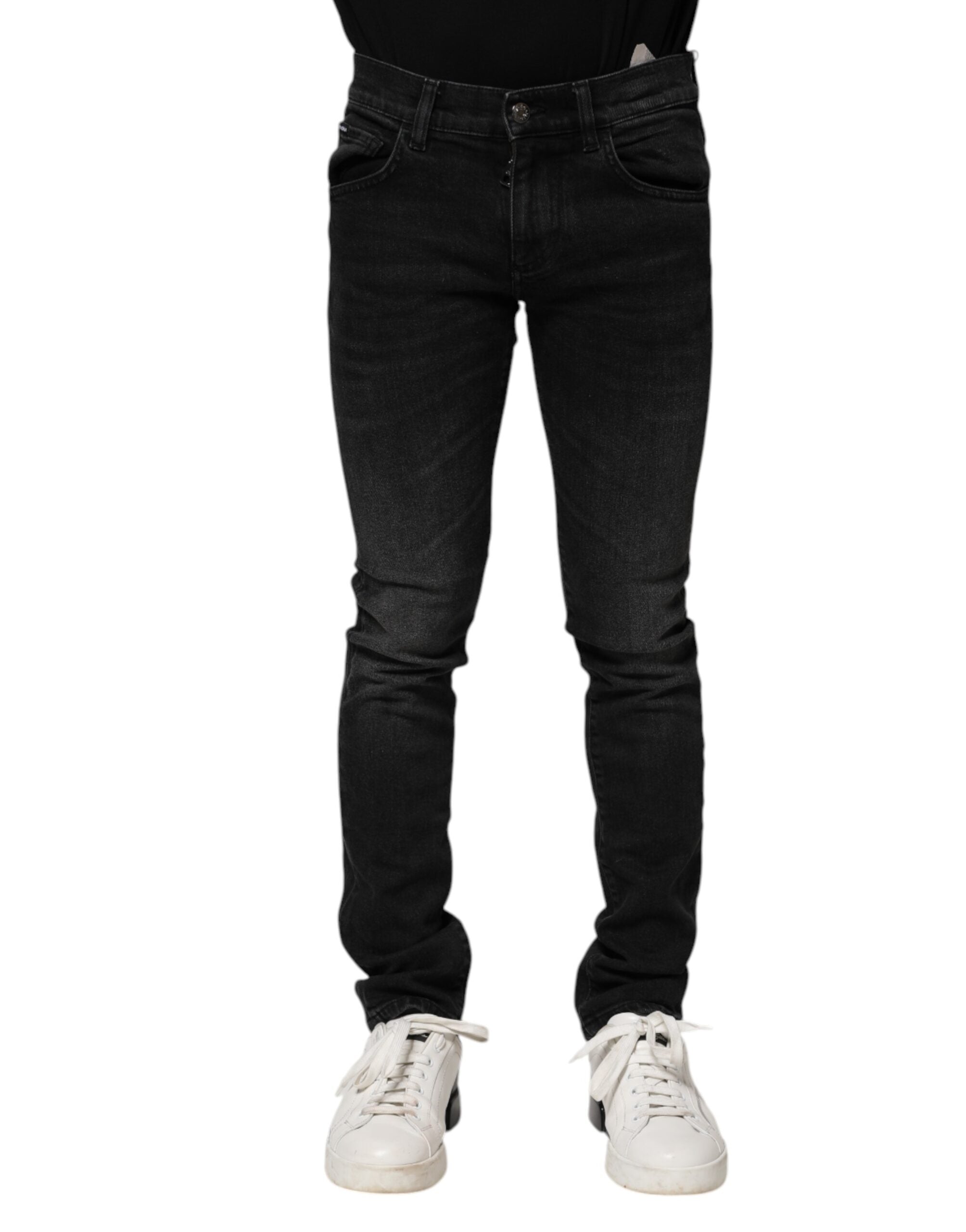 Dolce & Gabbana Schwarz Baumwolle Skinny Männer Denim Jeans