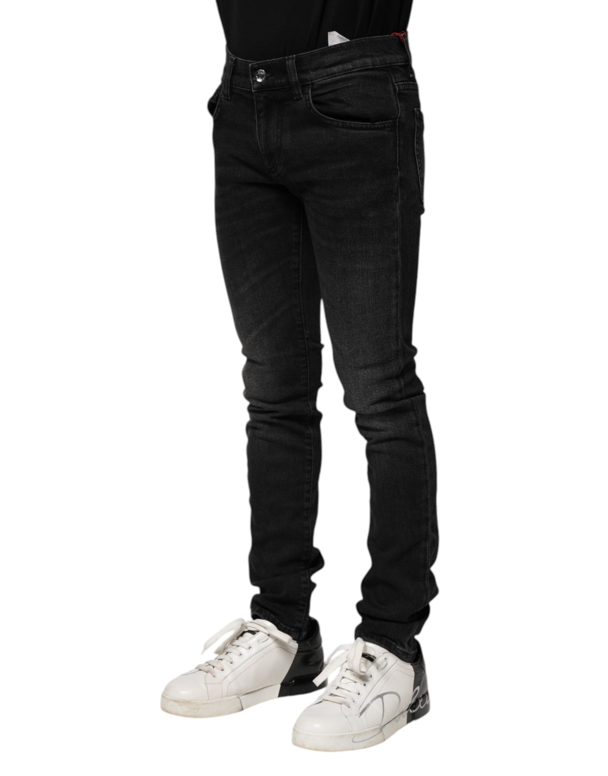 Dolce & Gabbana Schwarz Baumwolle Skinny Männer Denim Jeans