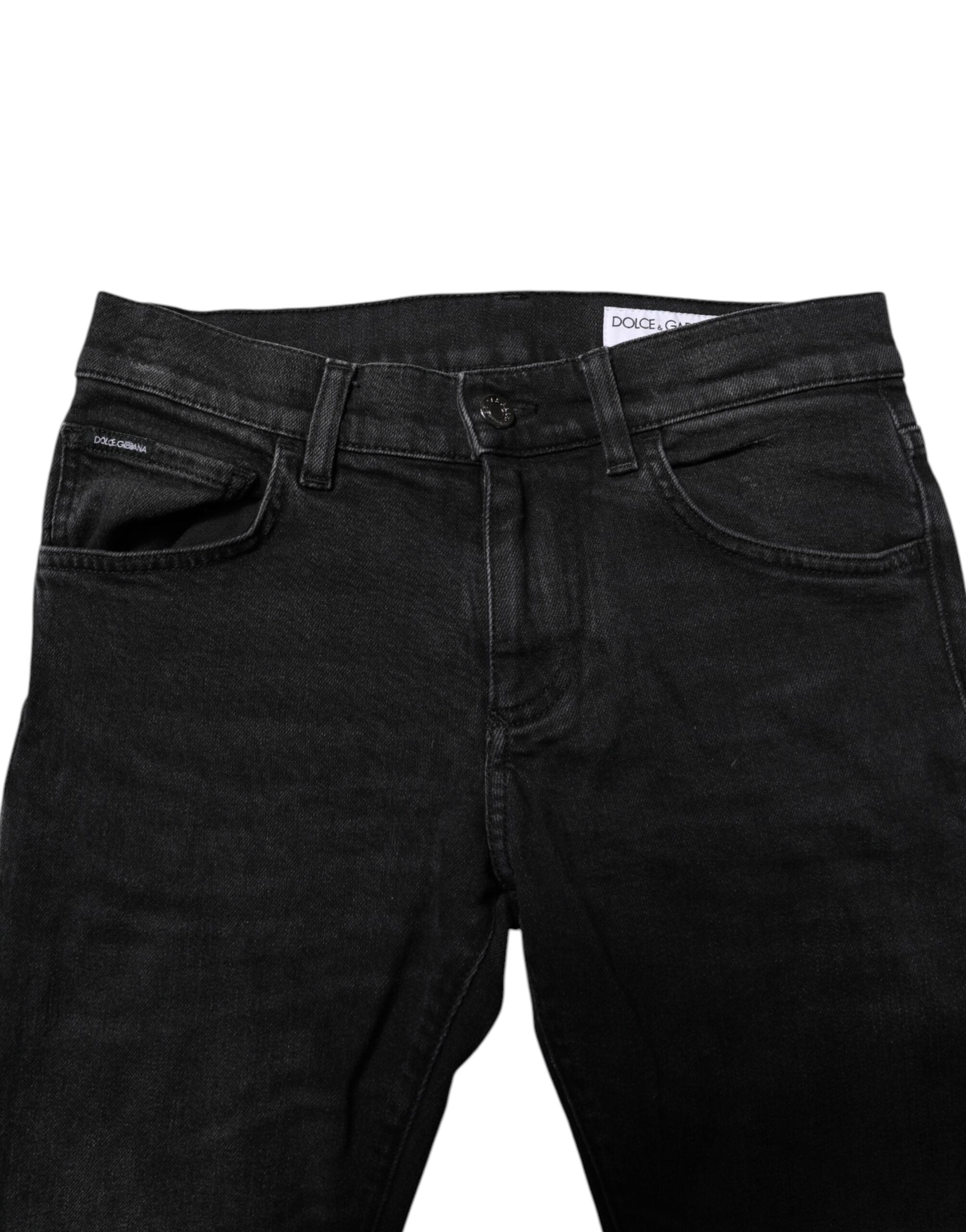 Dolce & Gabbana Schwarz Baumwolle Skinny Männer Denim Jeans
