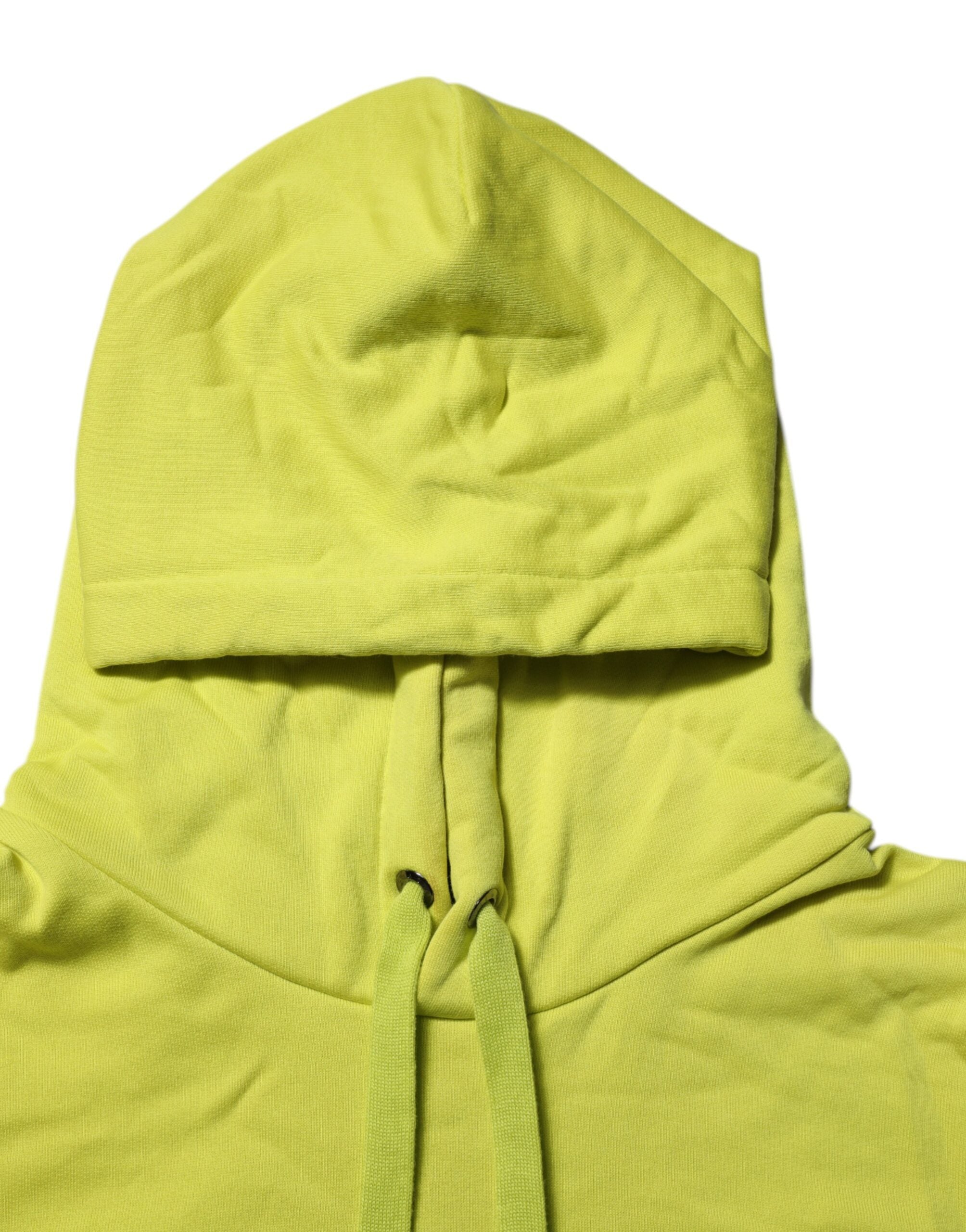 Dolce & Gabbana Grünes Logo-Sweatshirt aus Baumwolle mit Kapuze Pullover