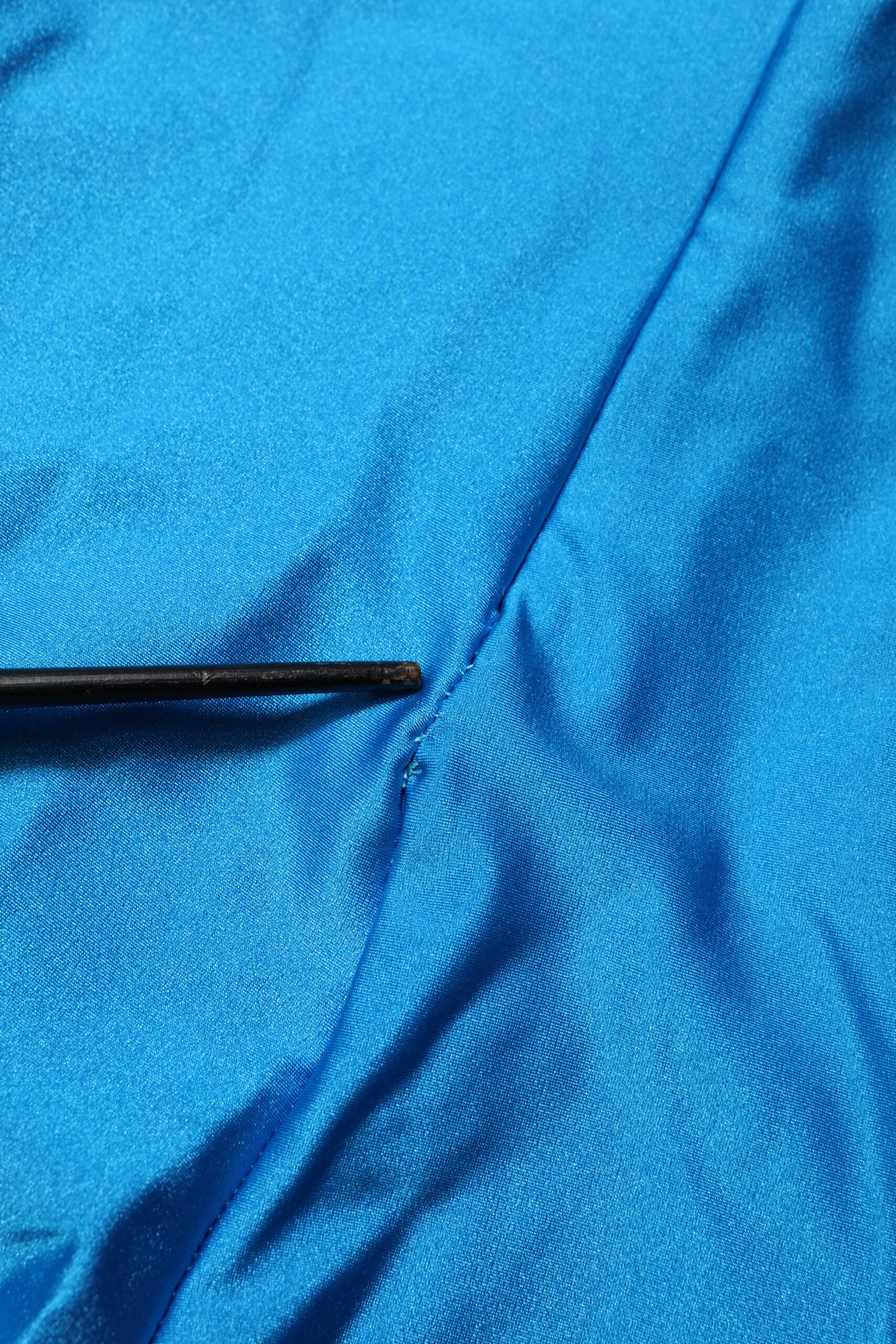 Dolce & Gabbana Blauer Nylon-Rollkragen-Bodycon-Jumpsuit-Kleid