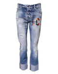 Dsquared² Blauwe Katoenen Skinny Jeans met Middelhoge Taille en Wassing