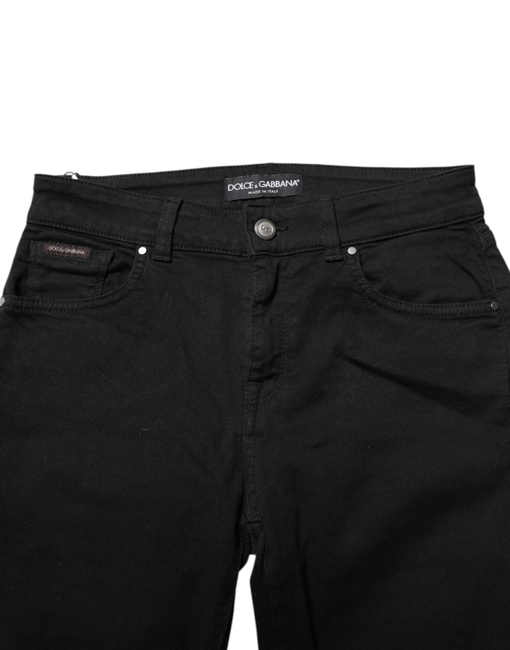 Dolce & Gabbana Schwarze Skinny Denim-Jeans mit mittlerer Taille aus Baumwolle