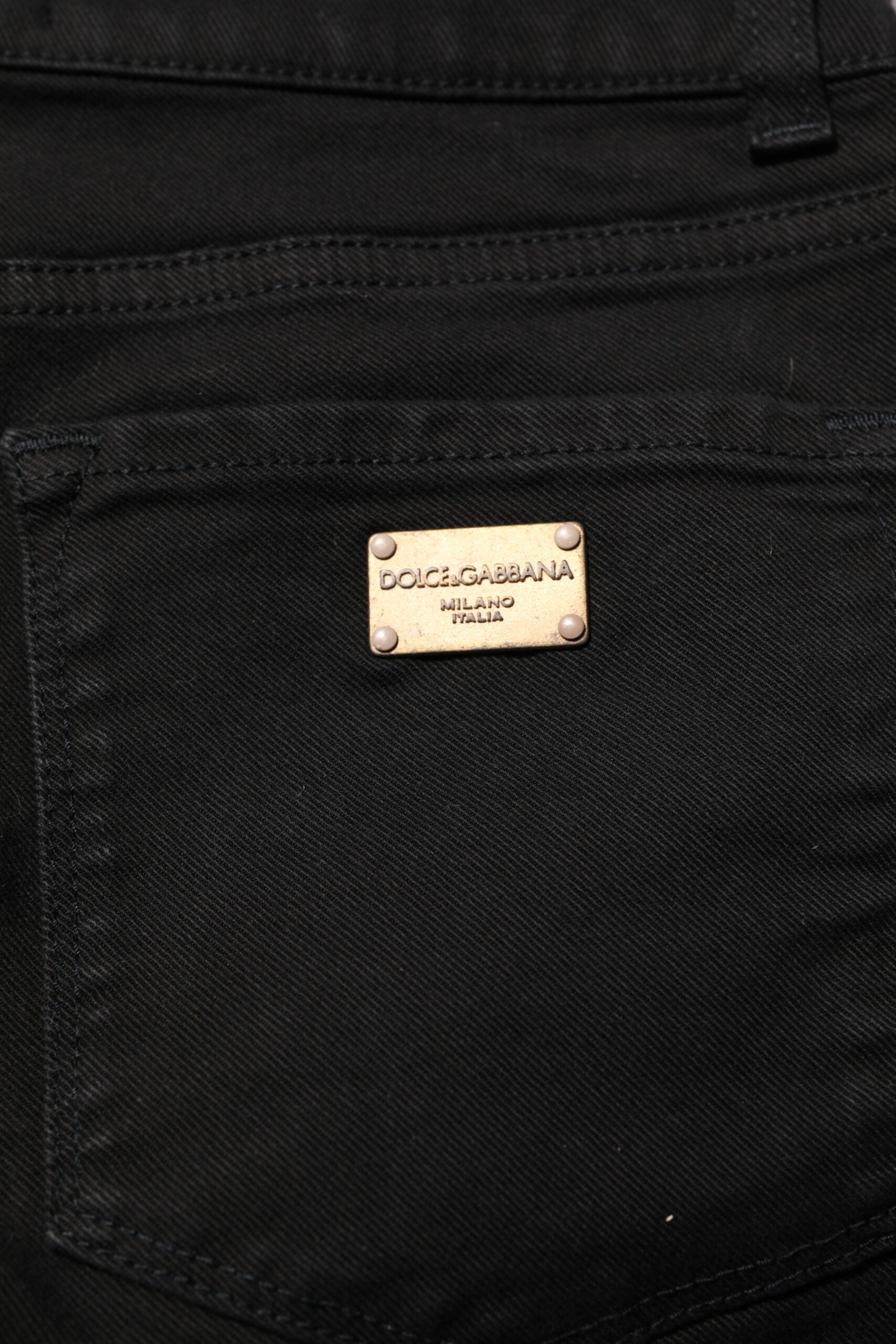 Dolce & Gabbana Schwarze Skinny Denim-Jeans mit mittlerer Taille aus Baumwolle