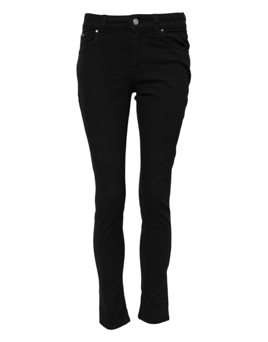 Dolce & Gabbana Zwarte Katoenen Skinny Mid Waisted Spijkerbroek