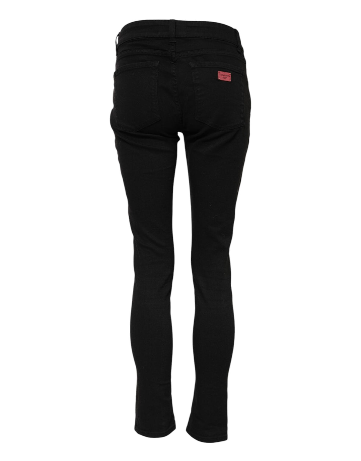 Dolce & Gabbana Zwarte Katoenen Skinny Mid Waisted Spijkerbroek