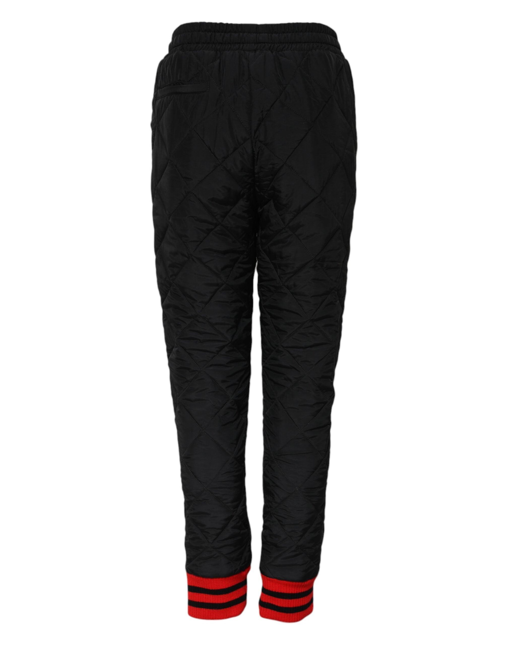 Dolce & Gabbana Schwarze gesteppte Joggerhose mit mittlerer Taille