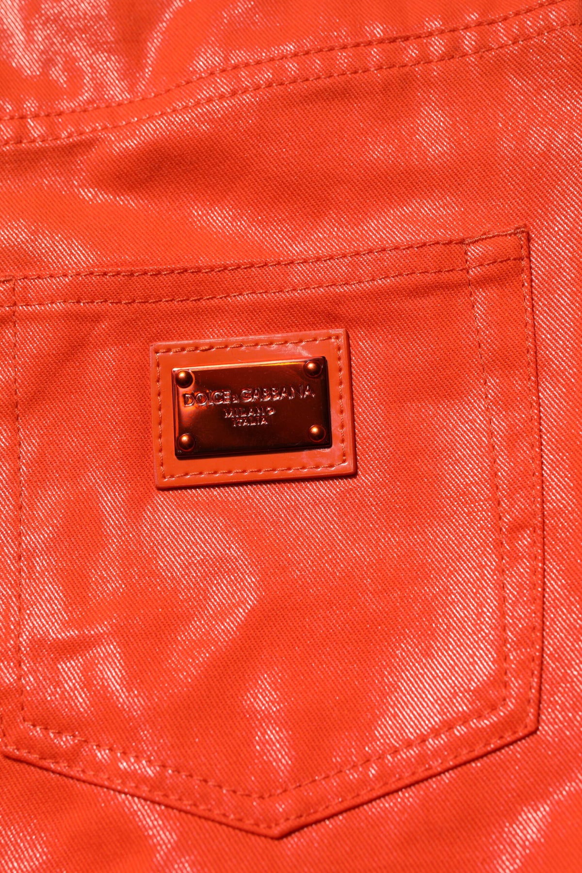 Dolce & Gabbana Oranje Katoenen High Waisted Denim Jeans