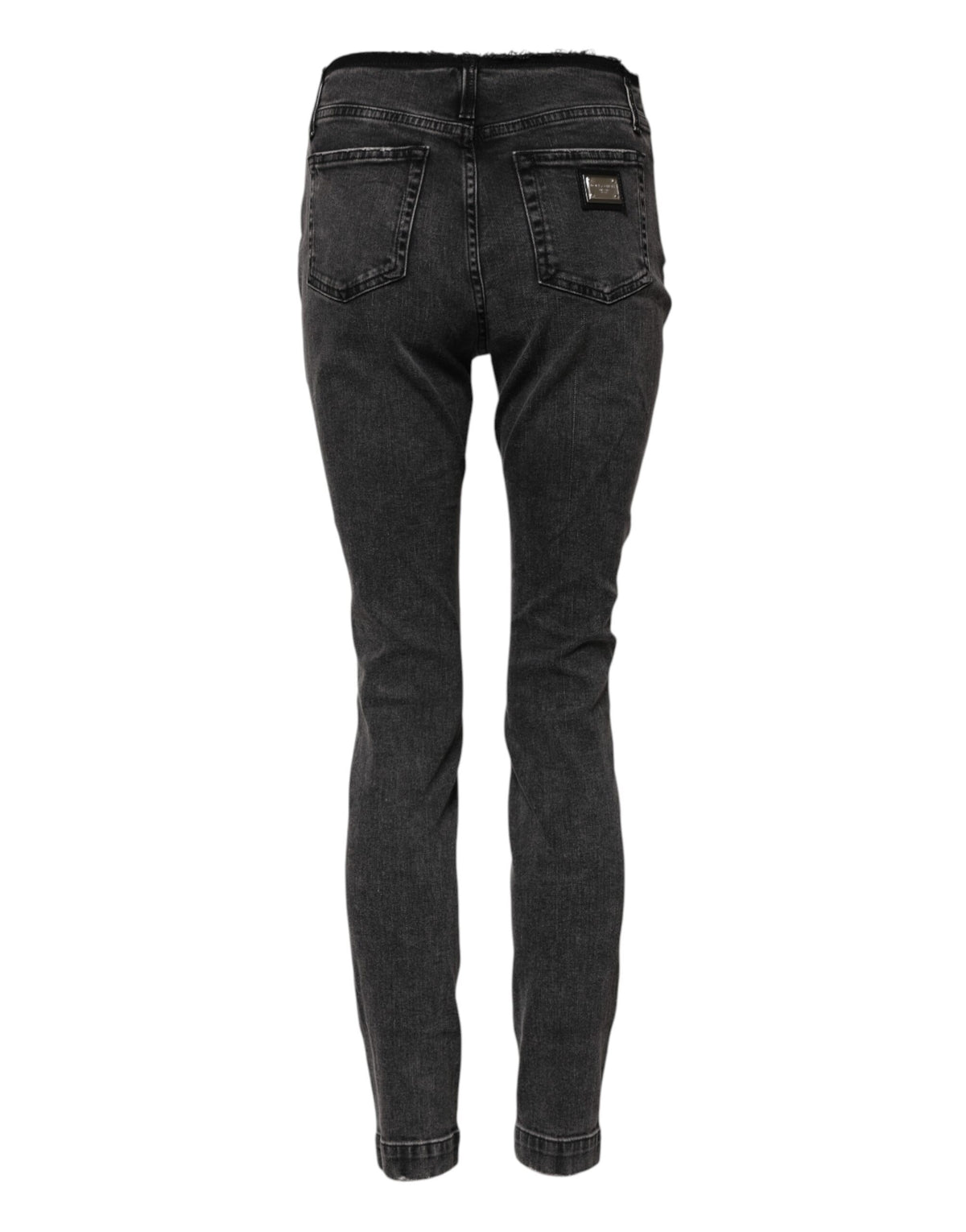 Dolce & Gabbana Grijze Slimfit Katoenen Mid-Waist Denim Jeans