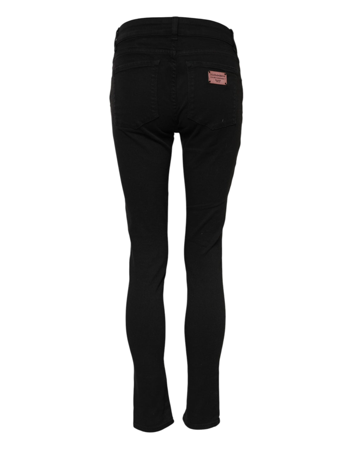 Dolce & Gabbana Zwarte Katoenen Skinny Mid Waisted Spijkerbroek