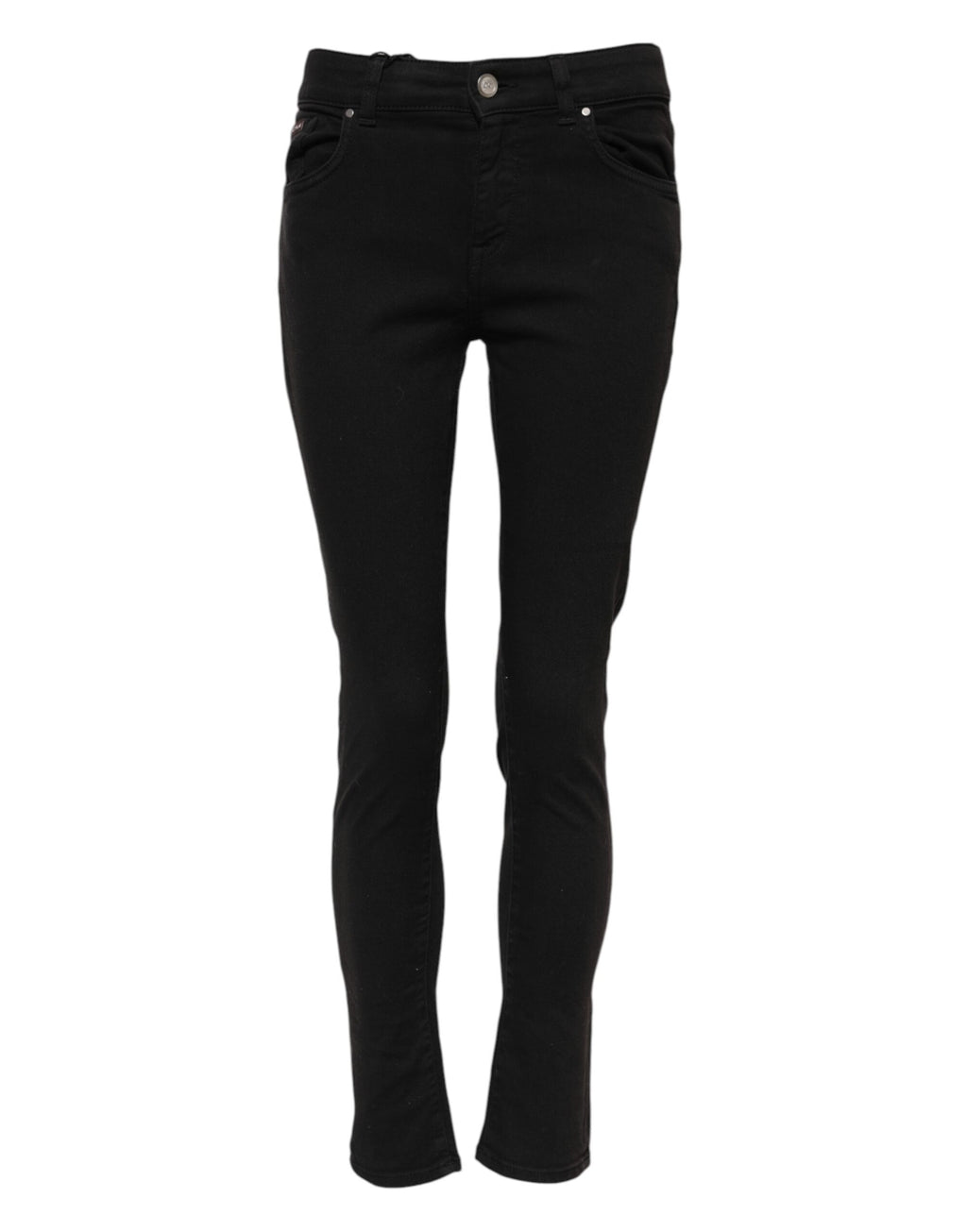 Dolce & Gabbana Schwarze Skinny Denim-Jeans mit mittlerer Taille aus Baumwolle
