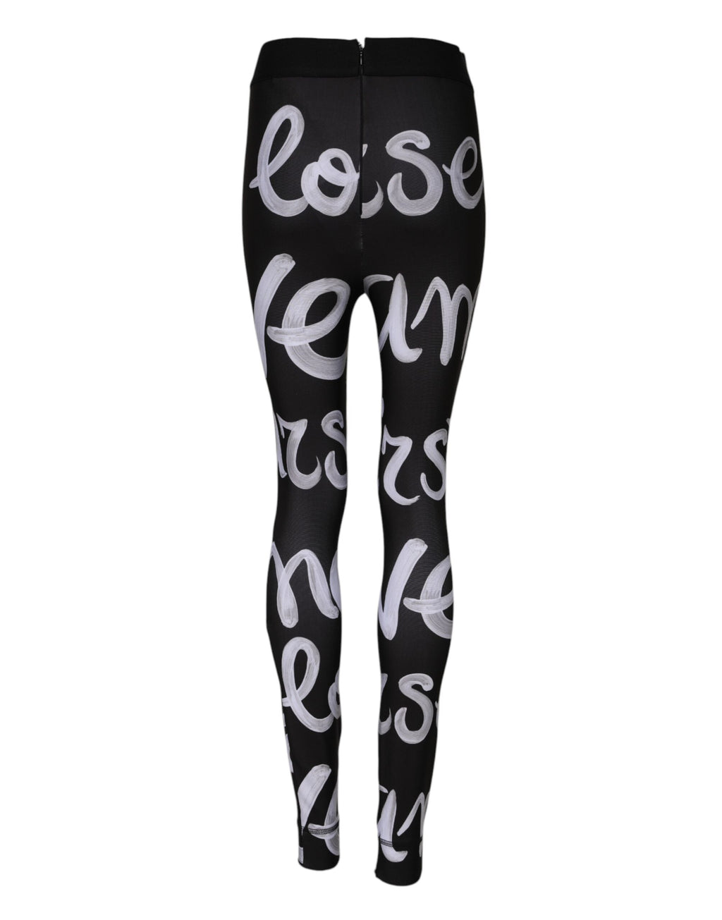 Dolce & Gabbana Schwarze Polyester-Logo-Druck-Hose mit mittlerer Taille