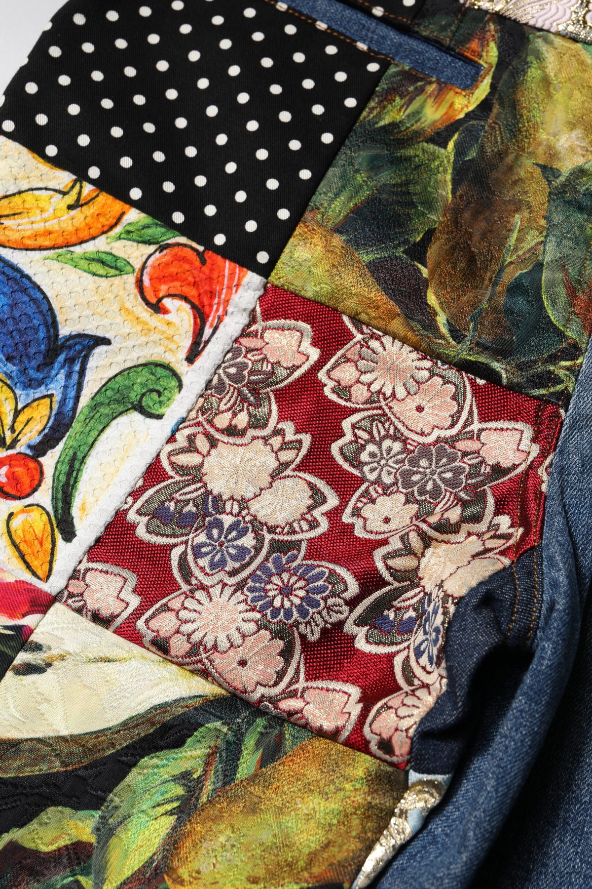 Dolce & Gabbana Blauwe AMBER Patchwork Jeans met Hoge Taille