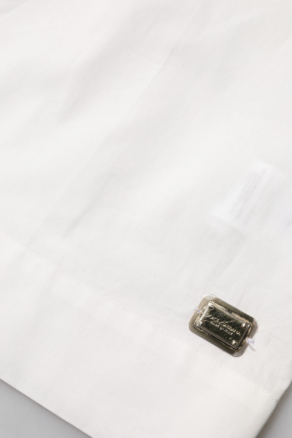 Dolce & Gabbana Weißes Baumwoll-Shirt mit kurzen Ärmeln und Kragen