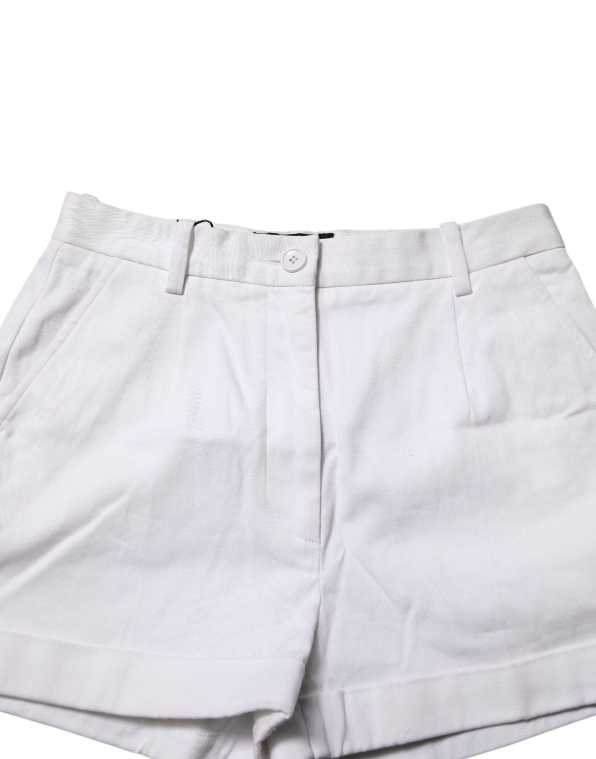 Dolce & Gabbana Weiße Bermuda-Shorts aus Baumwolle mit mittlerer Taille für Frauen
