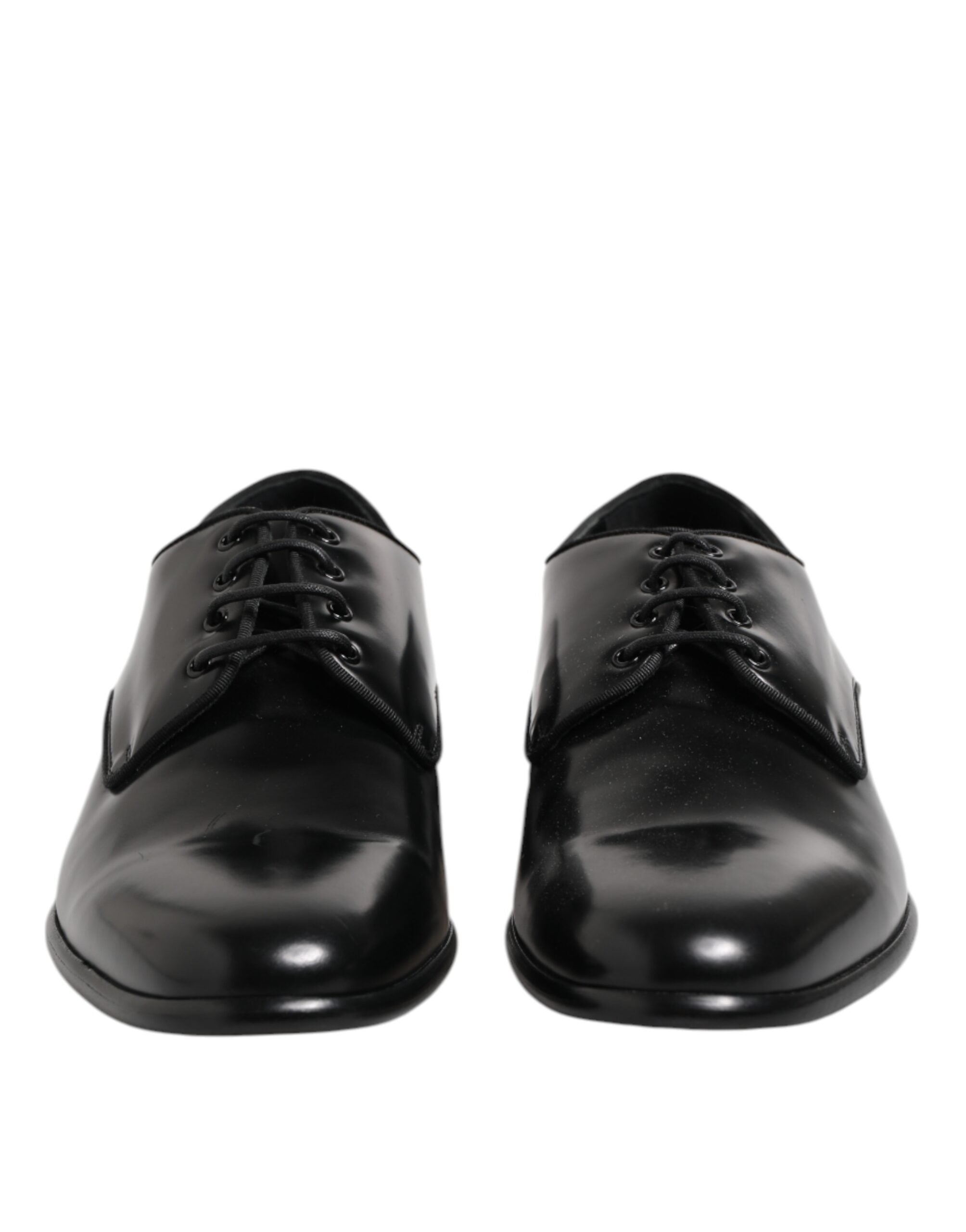 Dolce & Gabbana Schwarz Leder Lace Up Derby Männer Kleid Schuhe
