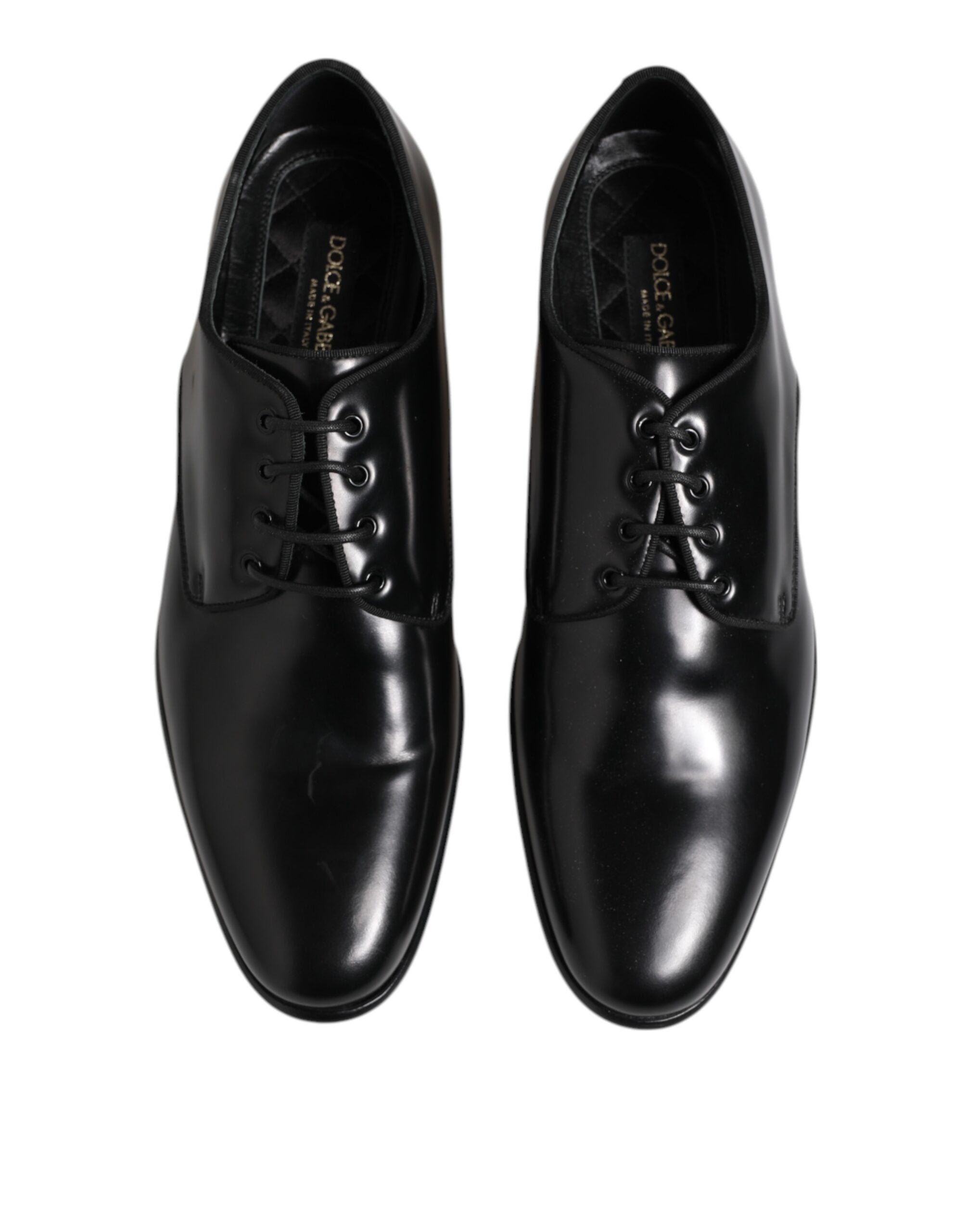 Dolce & Gabbana Schwarz Leder Lace Up Derby Männer Kleid Schuhe