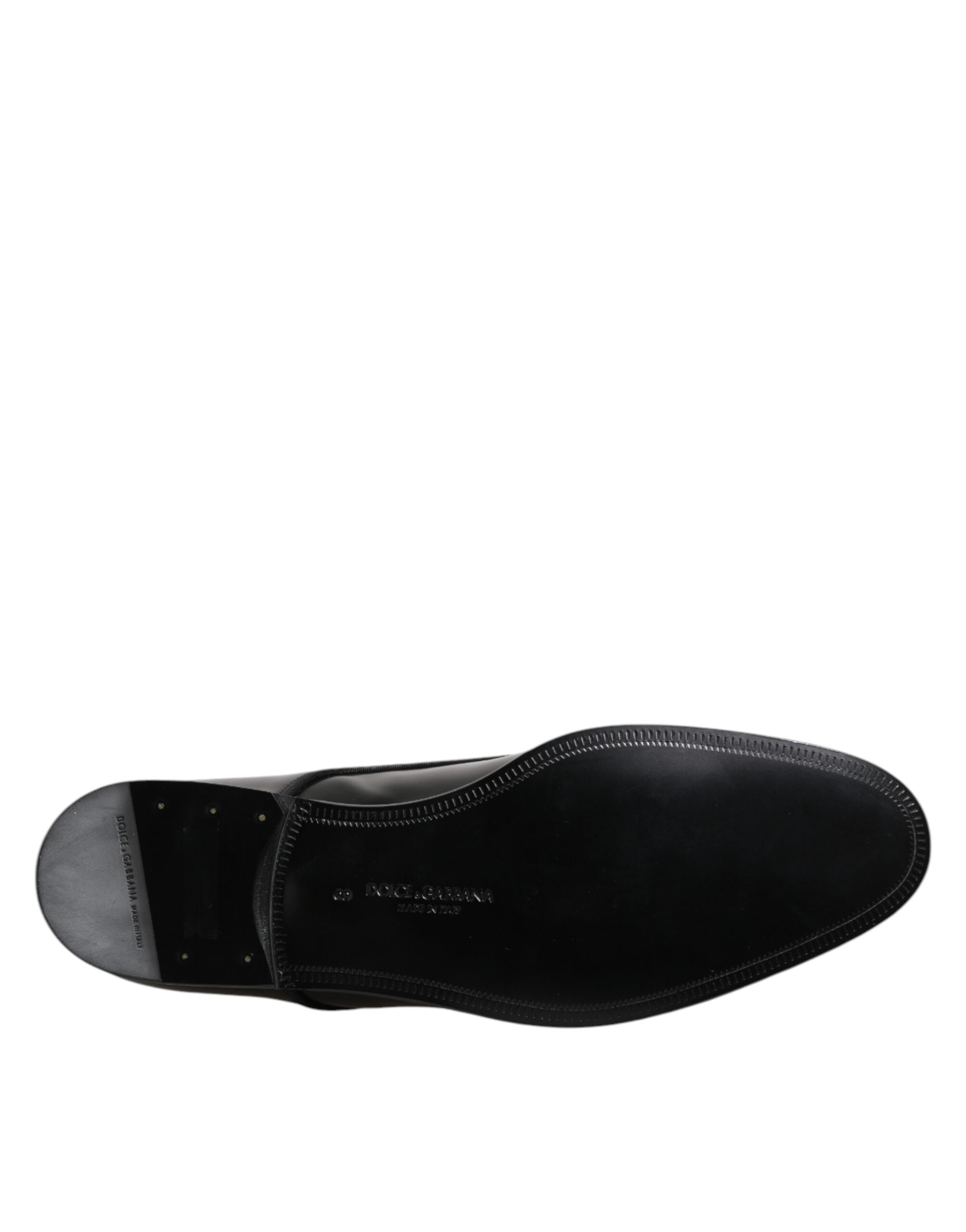 Dolce & Gabbana Schwarz Leder Lace Up Derby Männer Kleid Schuhe