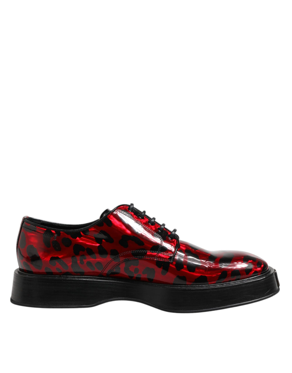 Dolce & Gabbana Rot Leopard Derby Formal Männer Kleid Schuhe