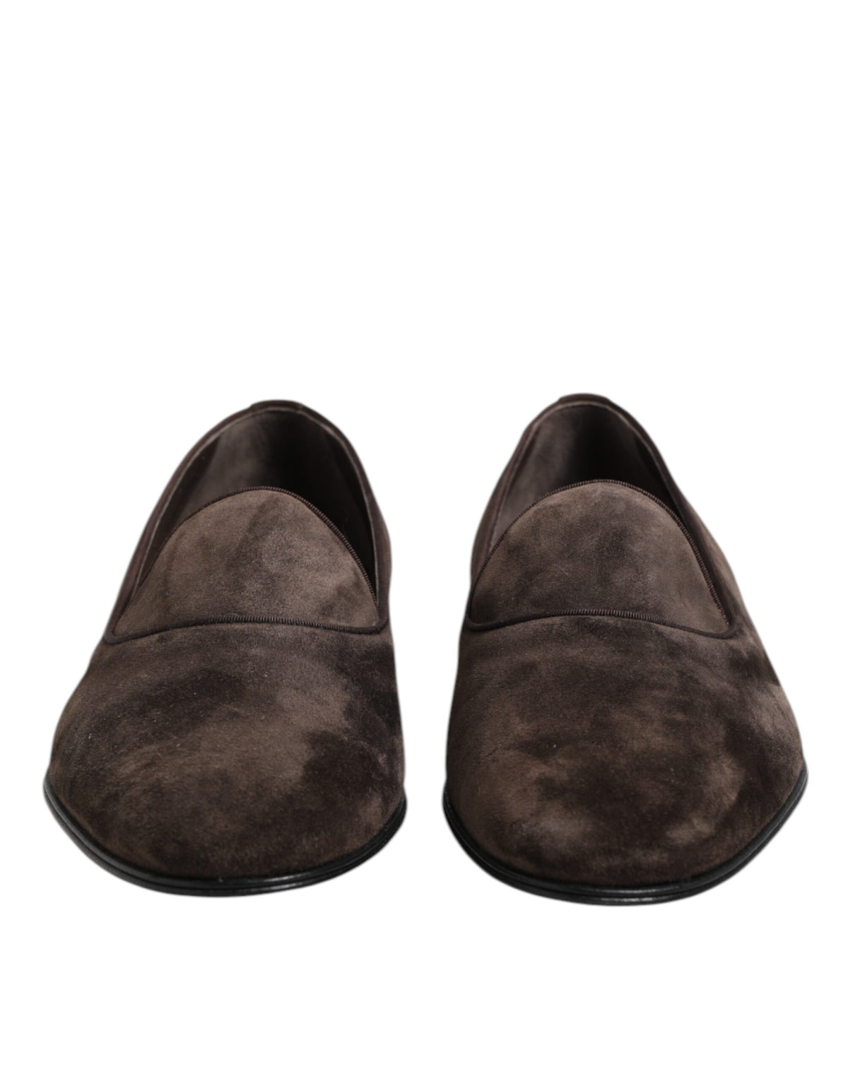 Dolce & Gabbana Bruine Fluweel Leren Instappers Schoenen