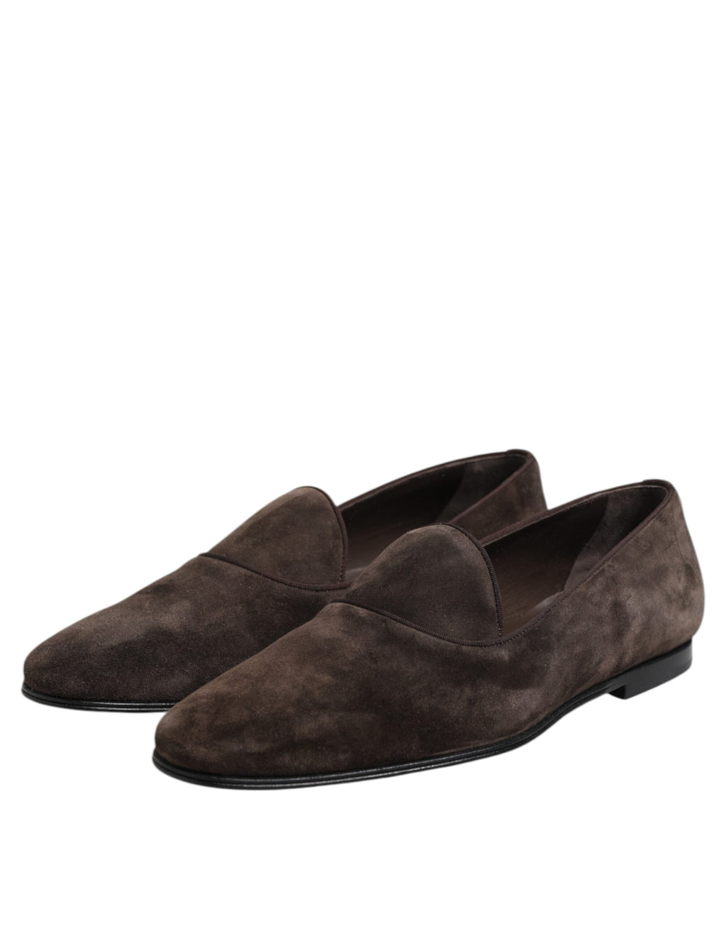 Dolce & Gabbana Bruine Fluweel Leren Instappers Schoenen