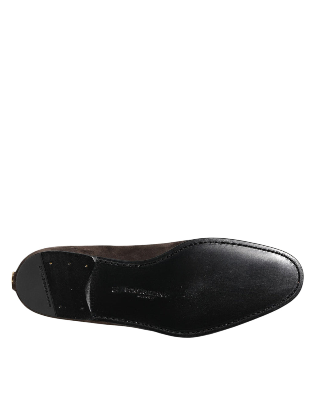 Dolce & Gabbana Bruine Fluweel Leren Instappers Schoenen