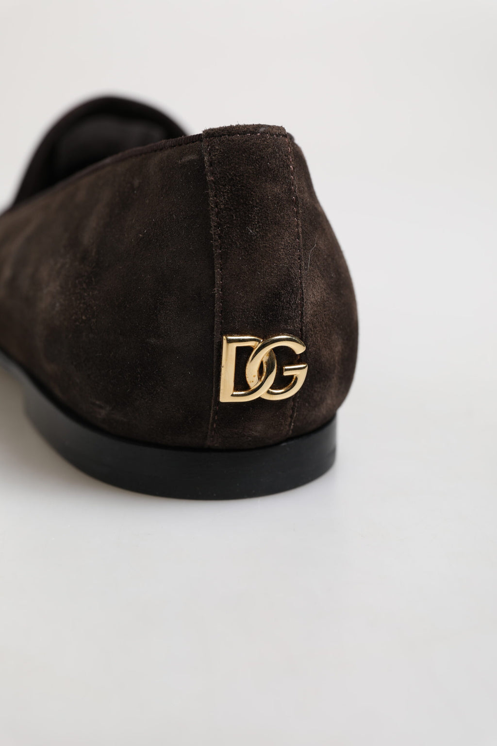 Dolce & Gabbana Bruine Fluweel Leren Instappers Schoenen