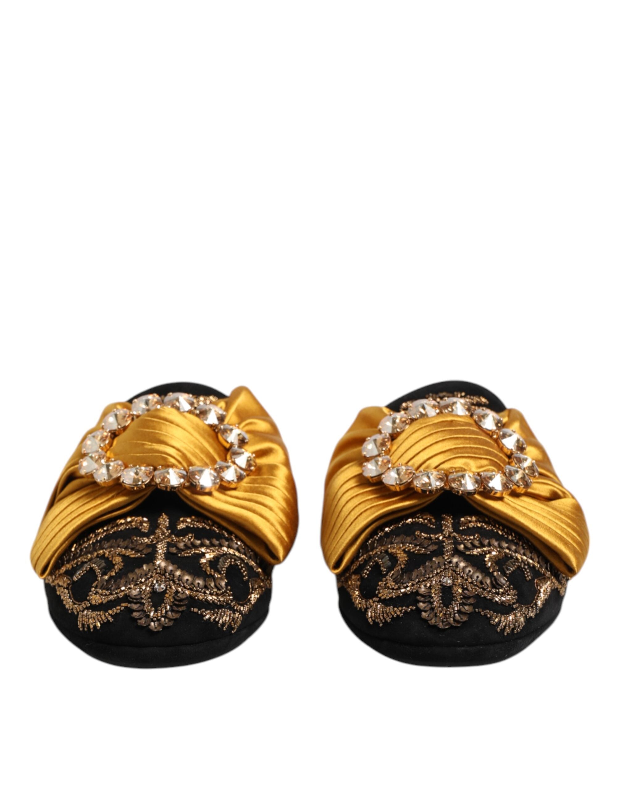 Dolce & Gabbana Multicolor verschönerte flache Sandalen Schuhe