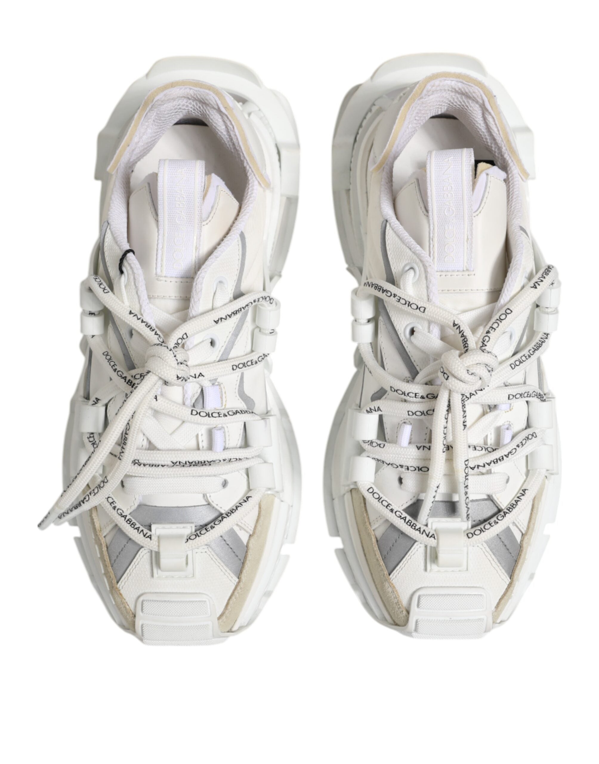 Dolce & Gabbana Weiß Grau Low Top Space Sneakers Schuhe